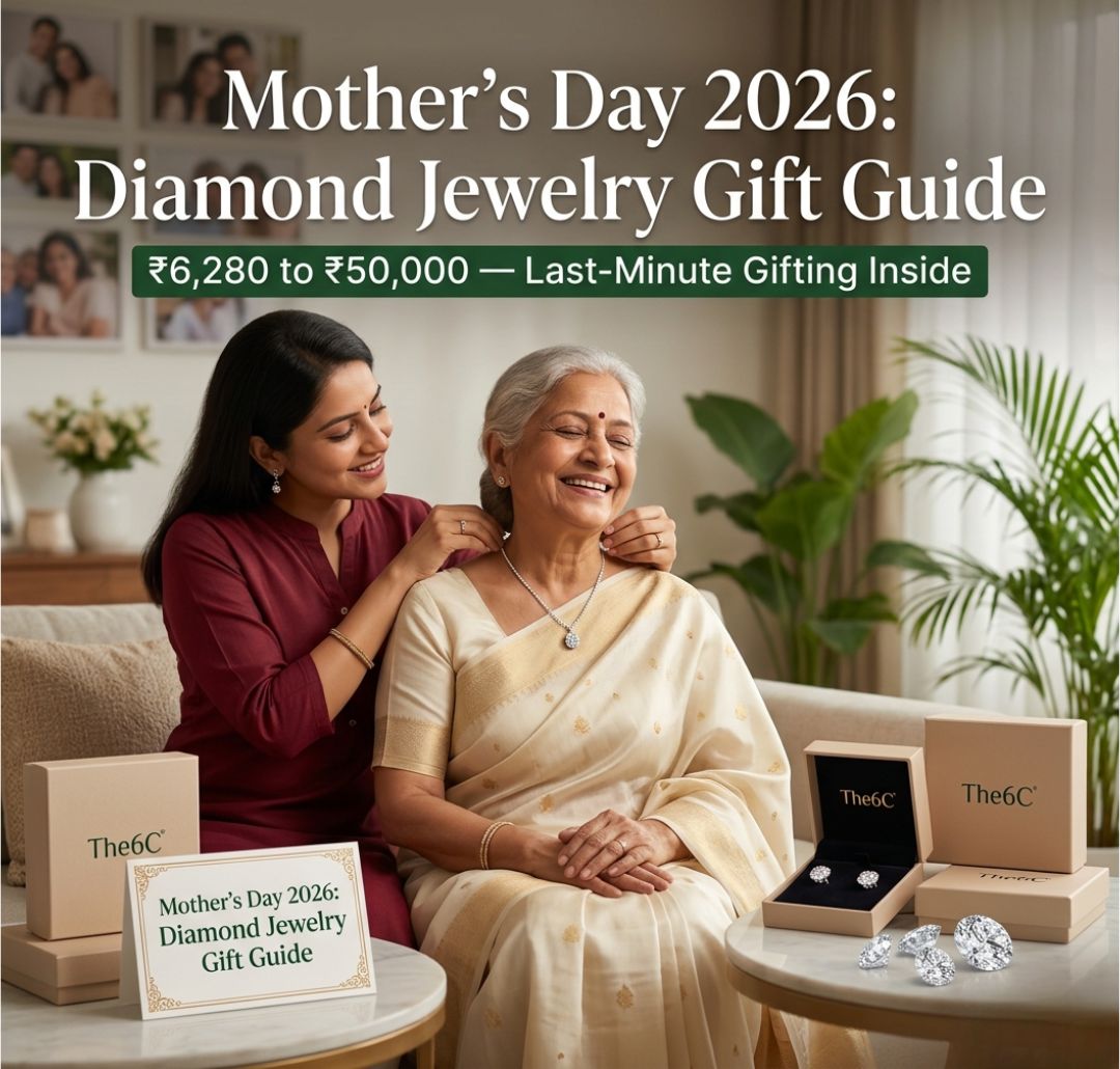 IGI certified lab grown diamond jewelry gift for Mother's Day 2026 - The6C India Collection.