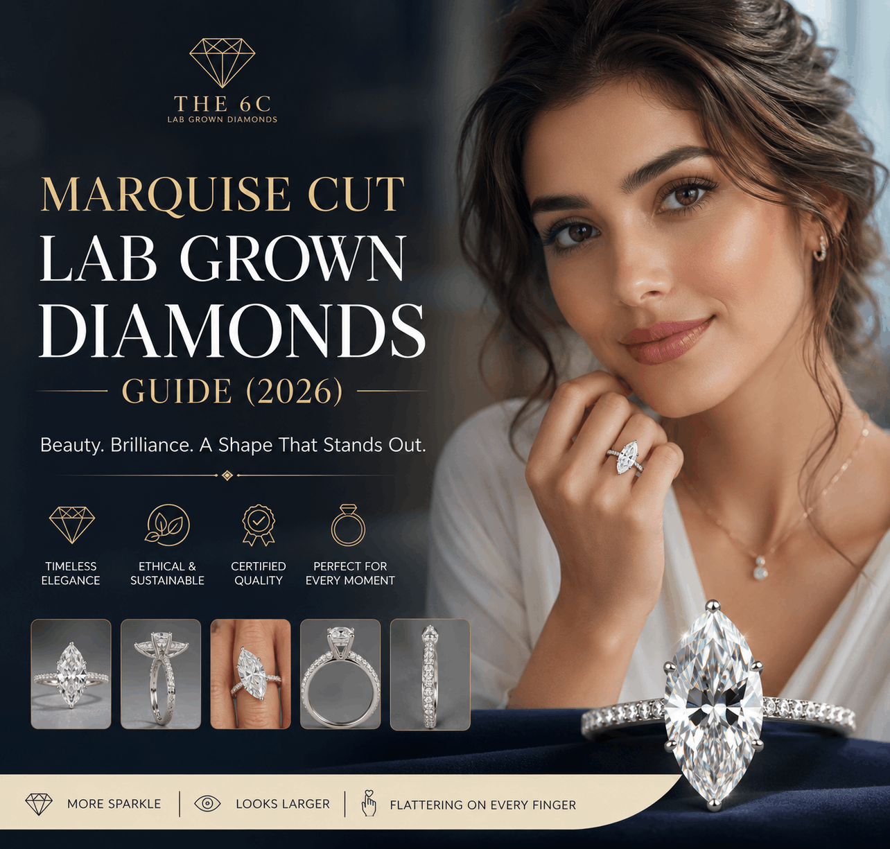 Marquise Cut Lab Grown Diamonds Guide 2026 | The6C