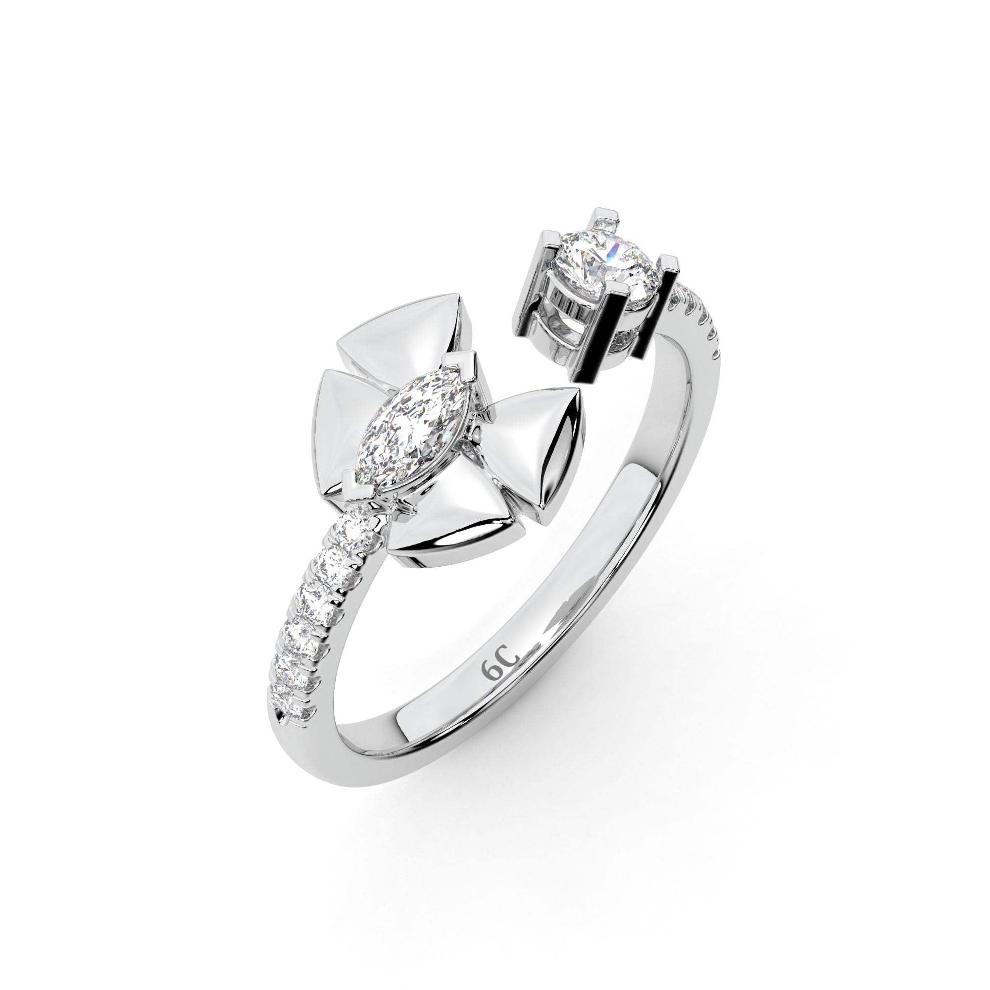Blooming Love Diamond Butterfly Ring