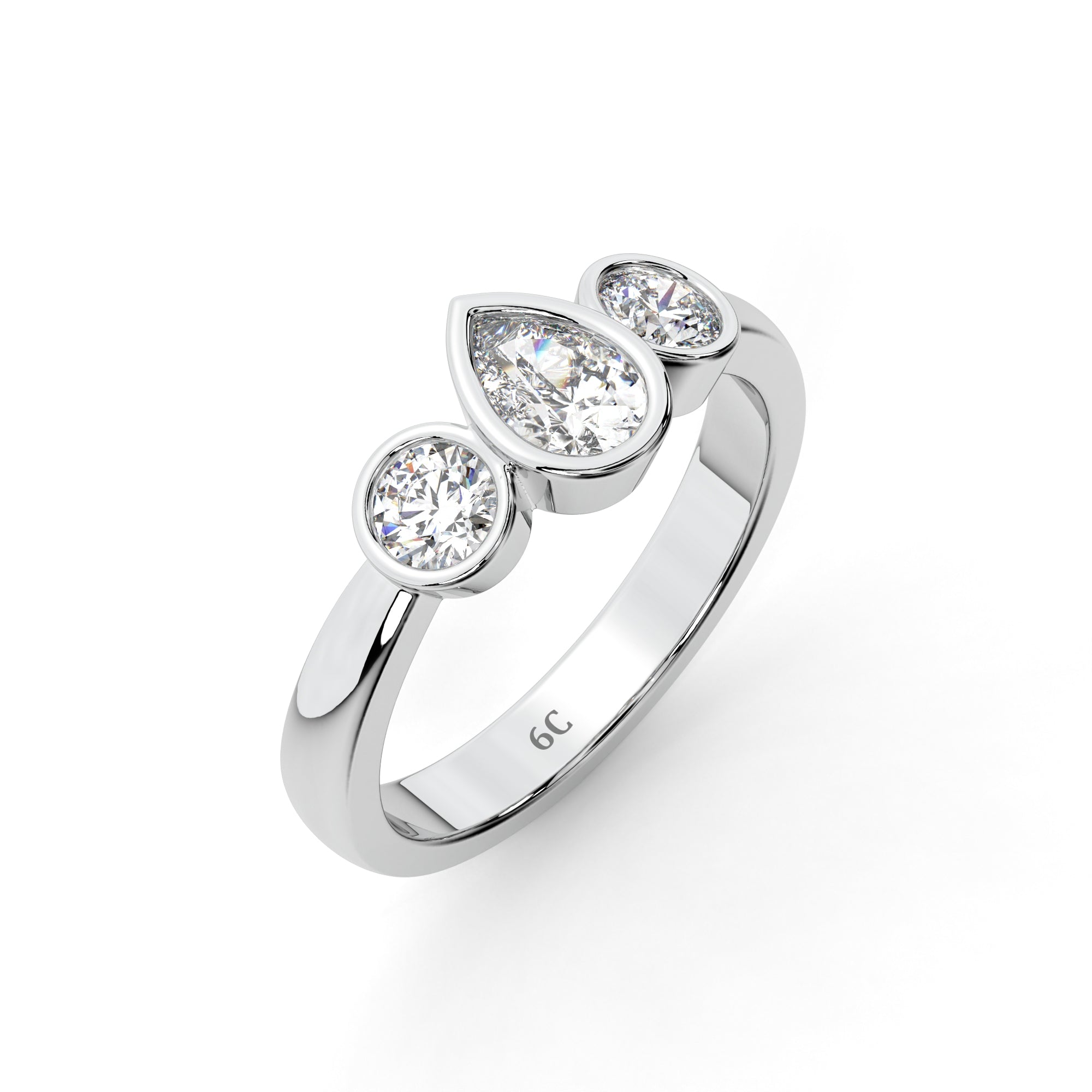 Eternal Spark Three Stone Ring (White Gold)