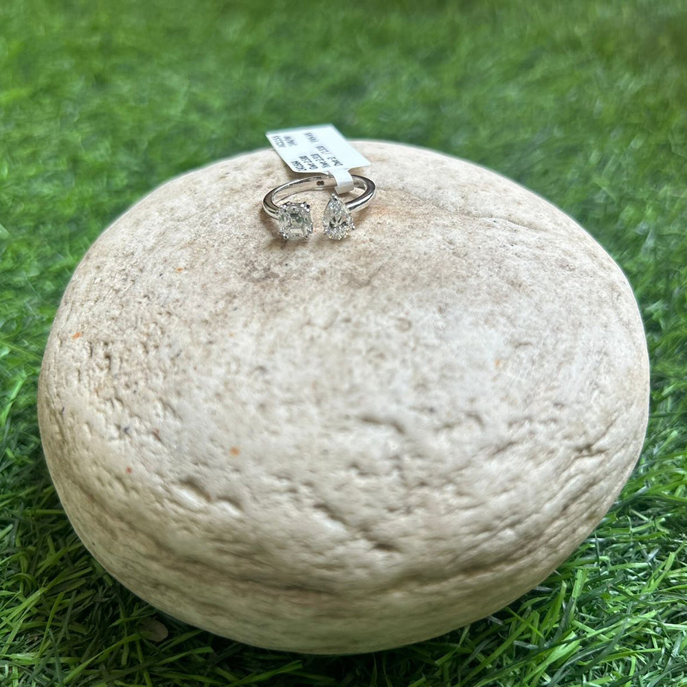Pear and Square Contrast Ring