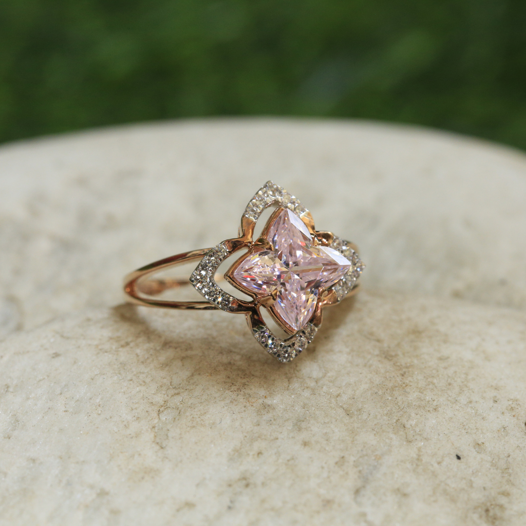 Four Point Star Diamond Ring (Rose Gold)