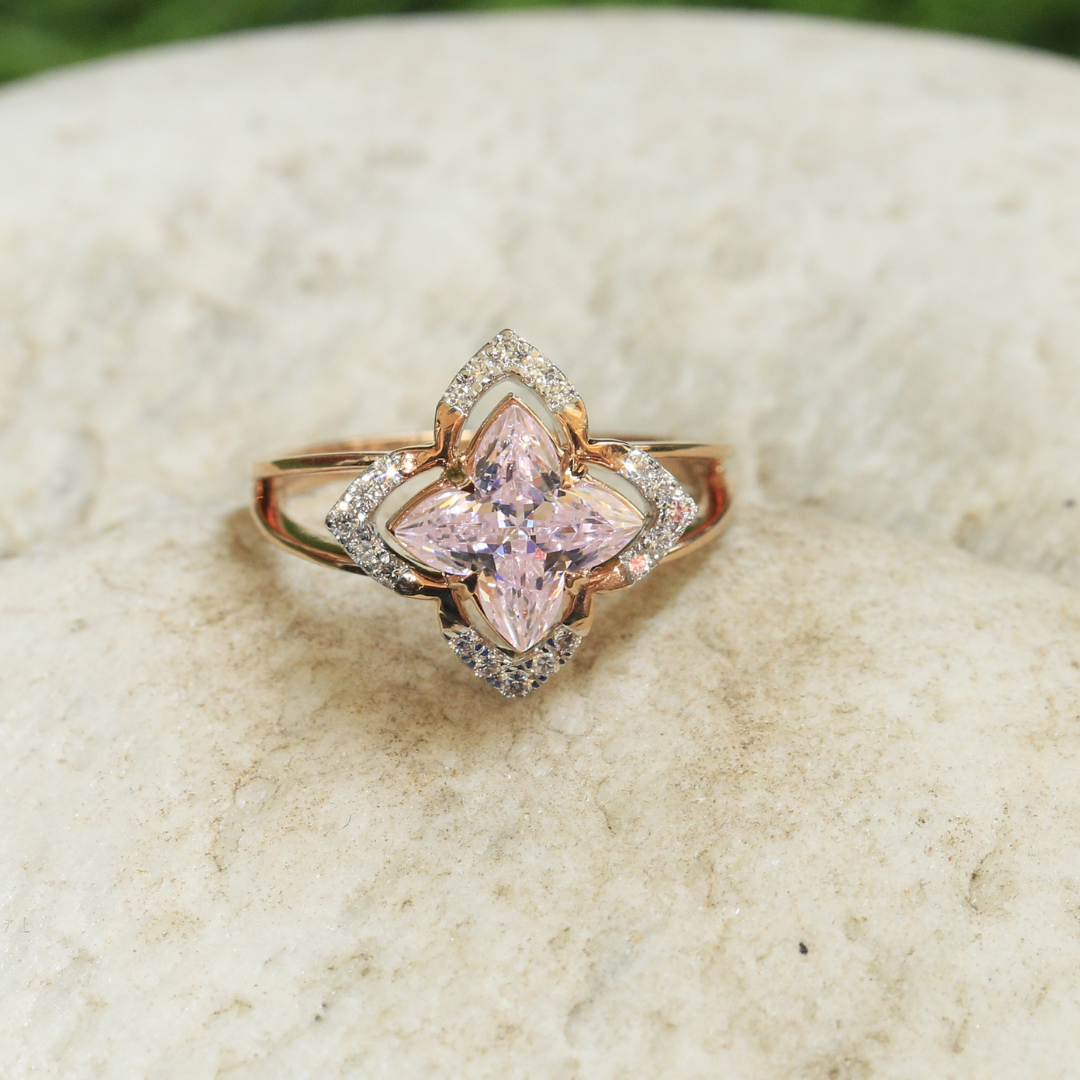 Four Point Star Diamond Ring (Rose Gold)