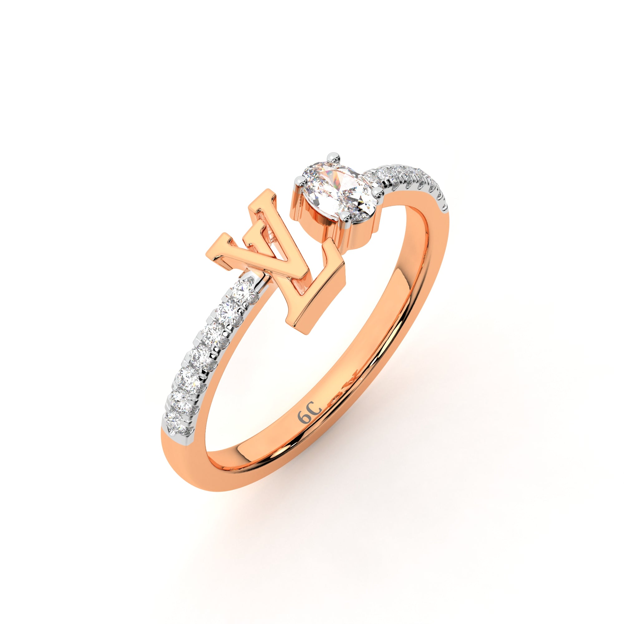 Personalised Diamond Ring (Rose Gold)