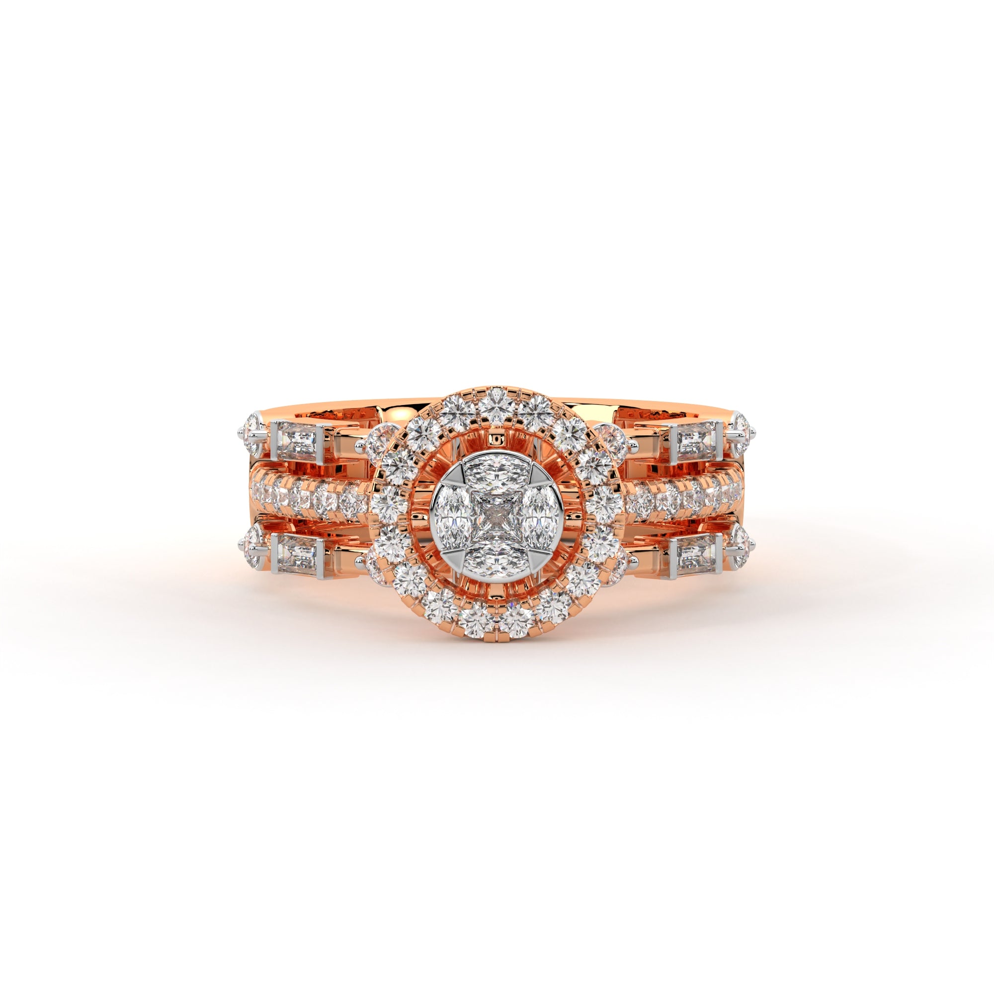 Enchanted Promise Halo Solitaire Ring (Rose Gold)