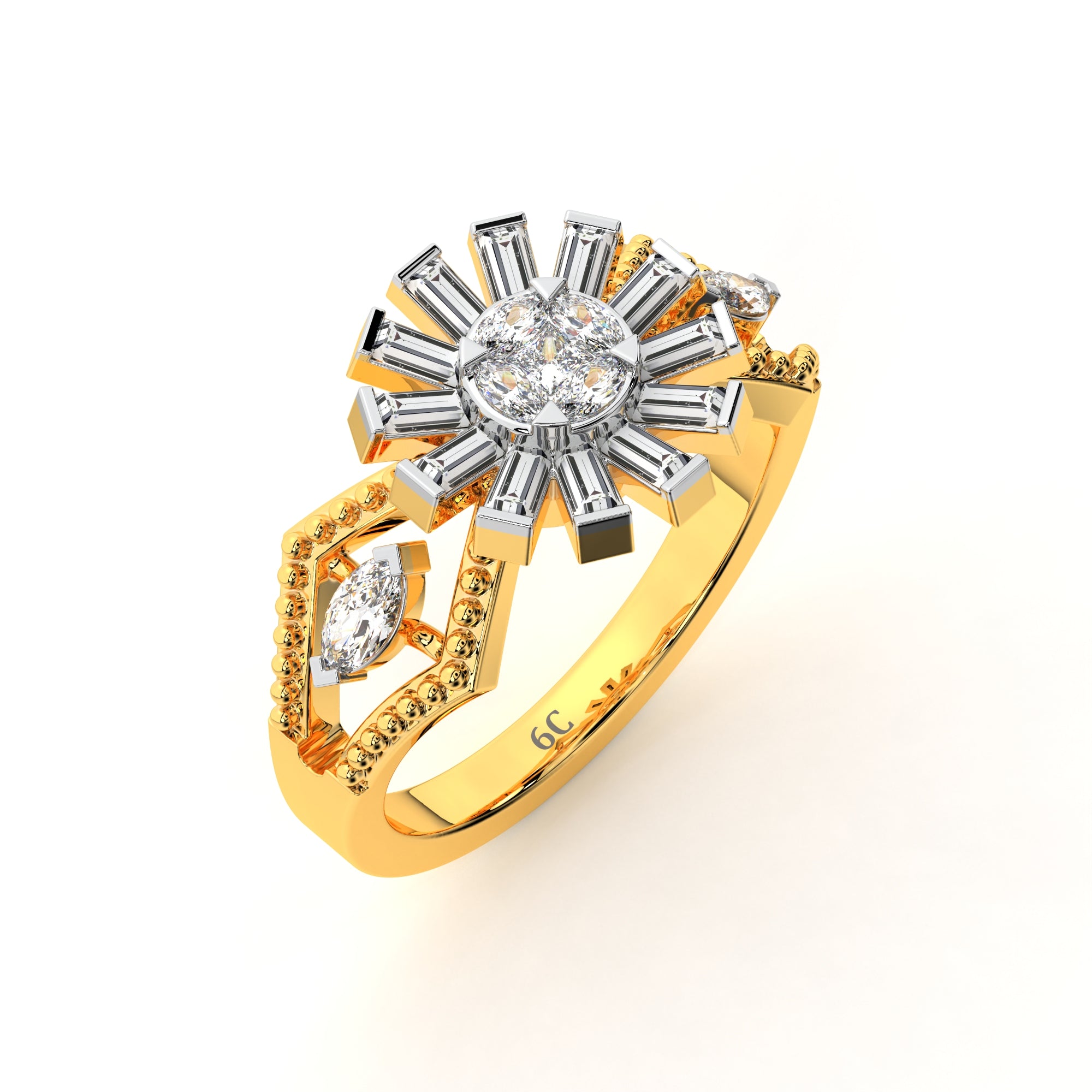 Sparkling Sunlight Diamond Ring (Yellow Gold)