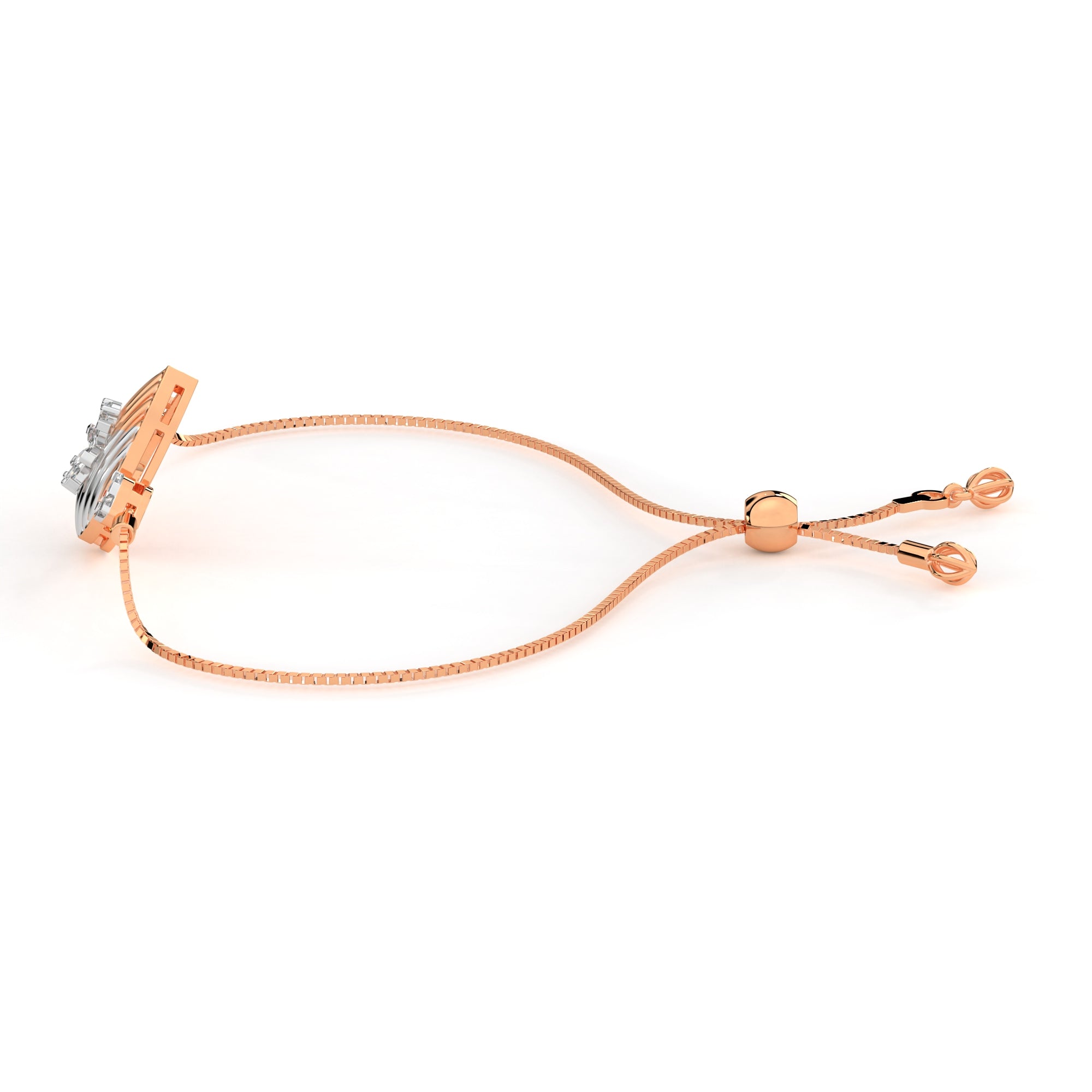 5 Petal Teardrop Diamond Bracelet (Rose Gold)