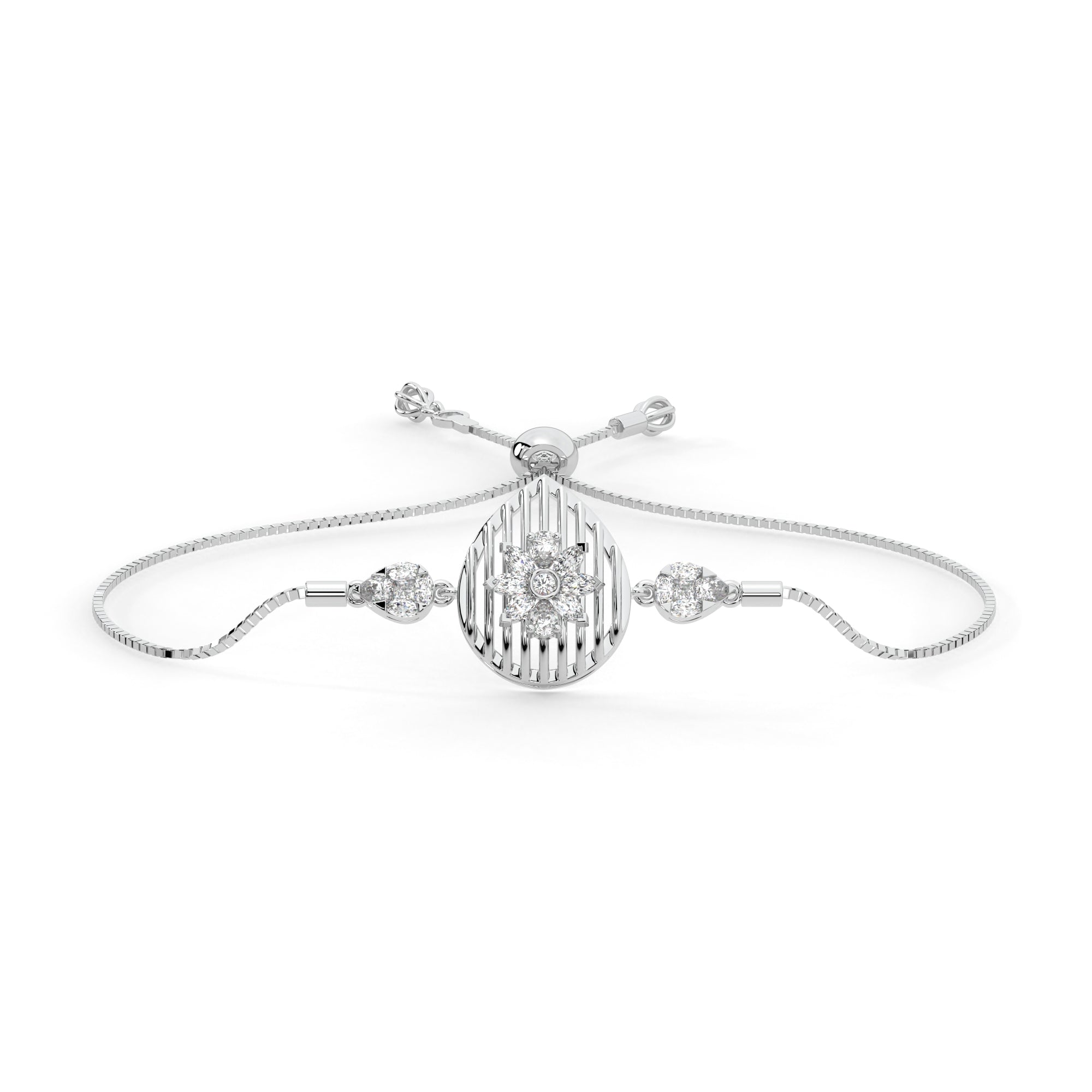 5 Petal Teardrop Diamond Bracelet