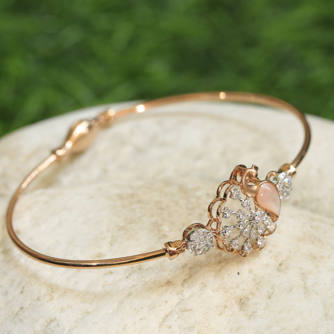 Mesmerizing Mehndi Diamond bracelet (Rose Gold)