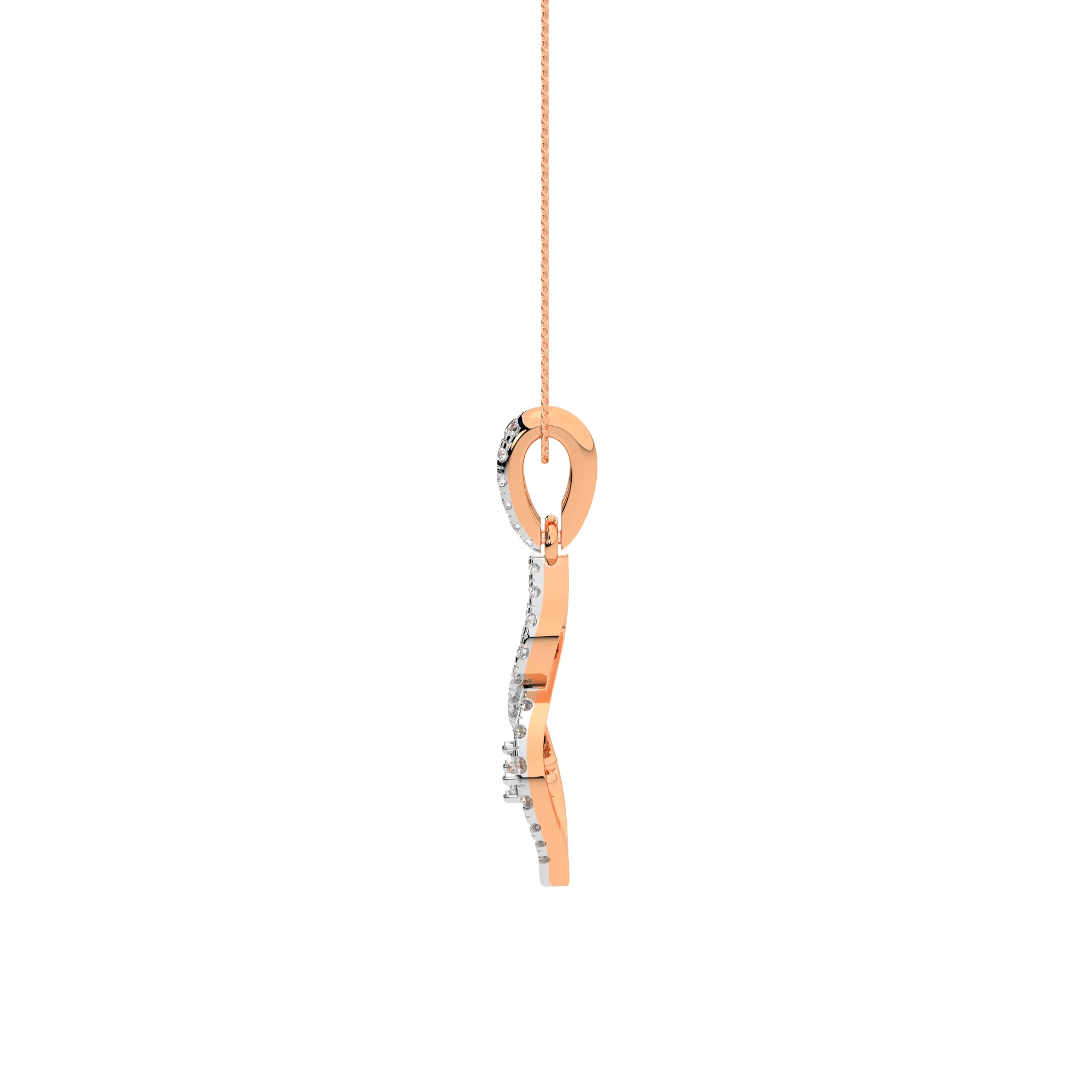 Graceful Swirl Diamond Pendant (Rose Gold)