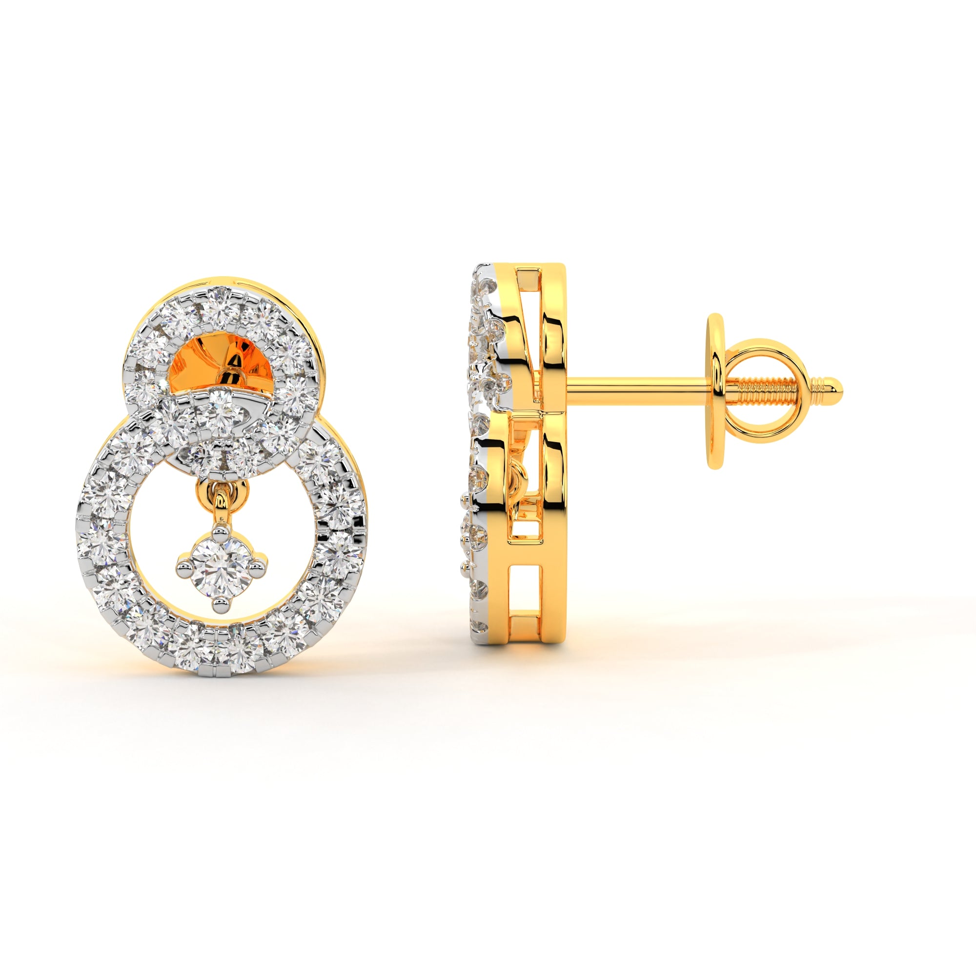 Eternal Twinkling Diamond Studs (Yellow Gold)