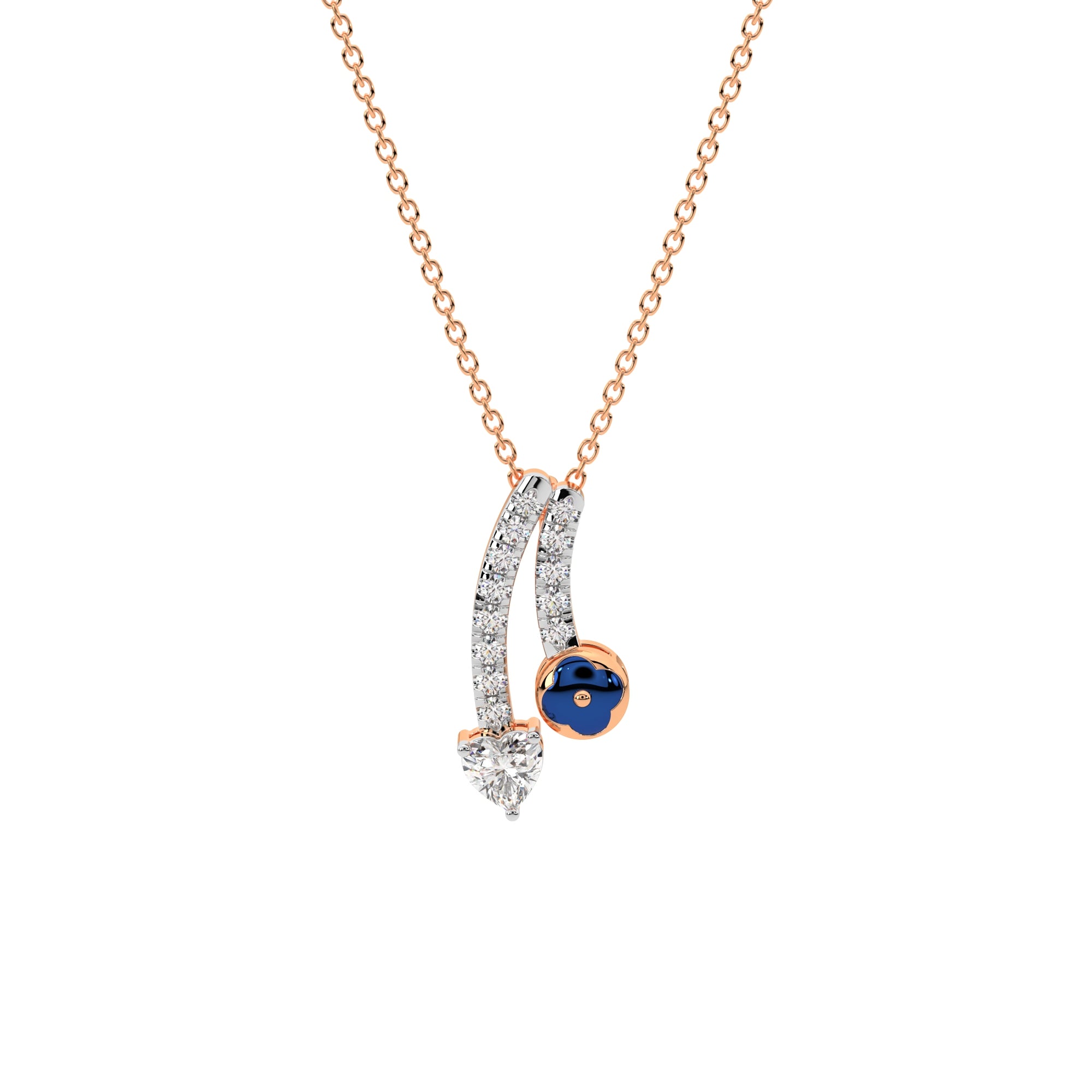 Elegant Diamond Ribbon Pendant (Rose Gold)