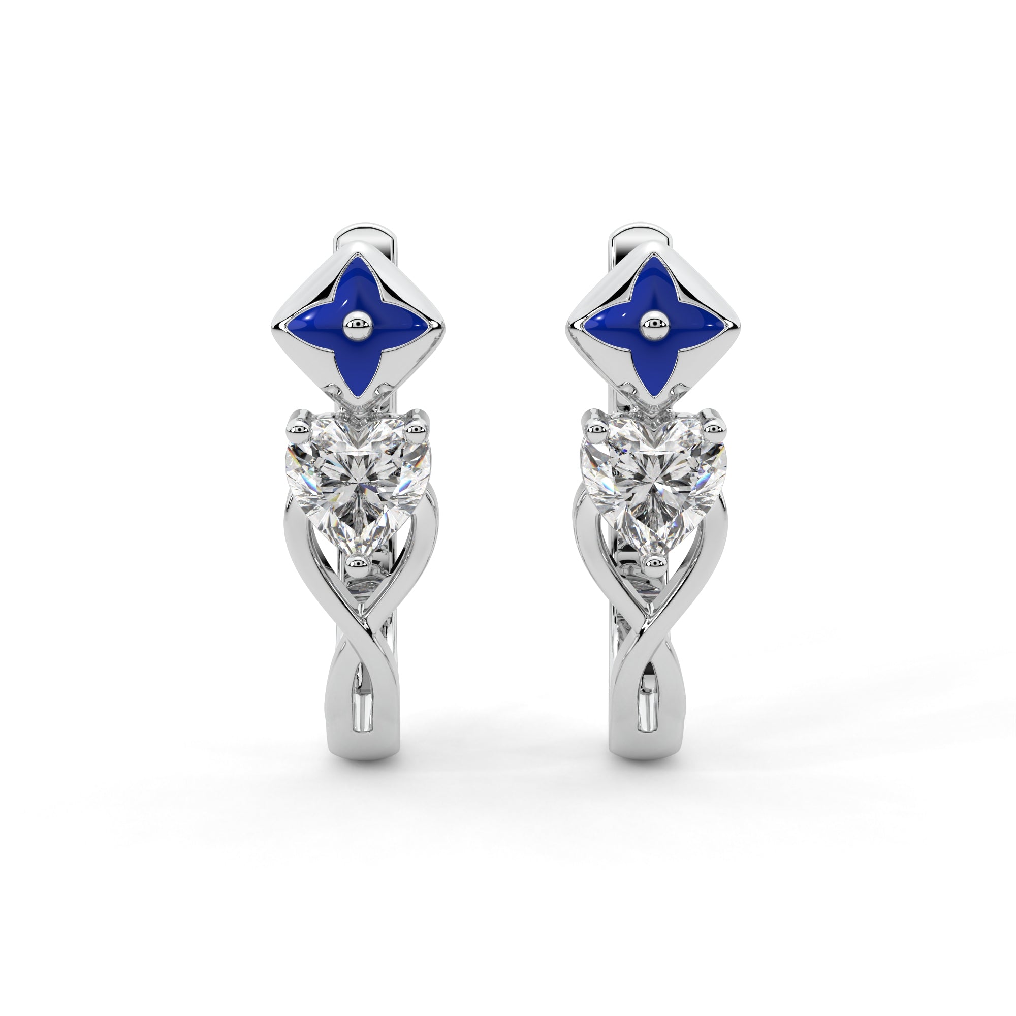 Starlit Heart Diamond Earrings