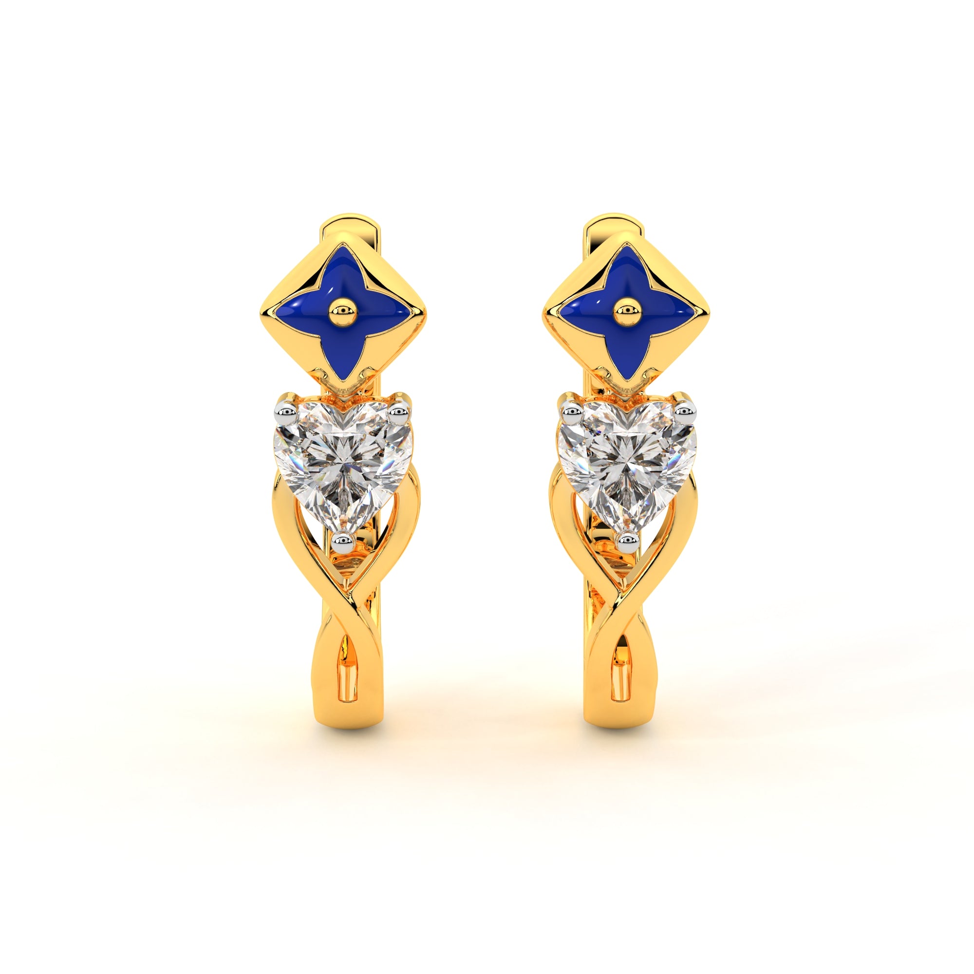 Starlit Heart Diamond Earrings