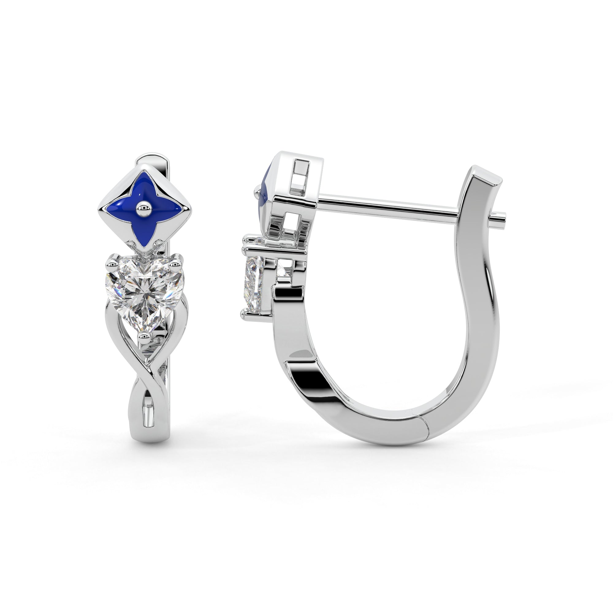 Starlit Heart Diamond Earrings