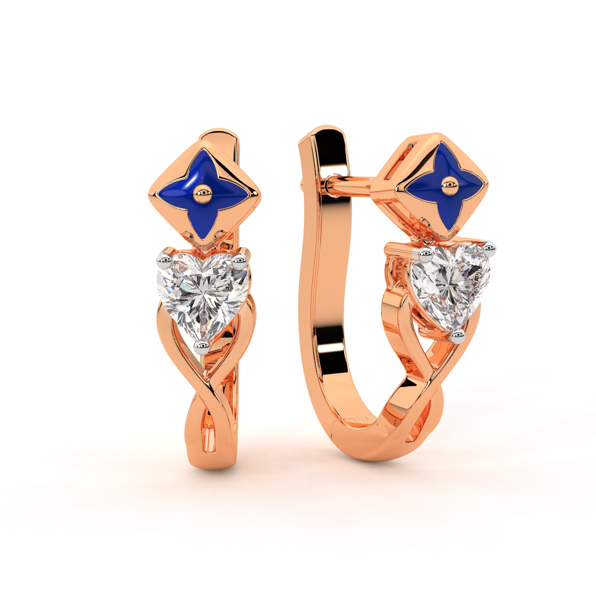 Starlit Heart Diamond Earrings