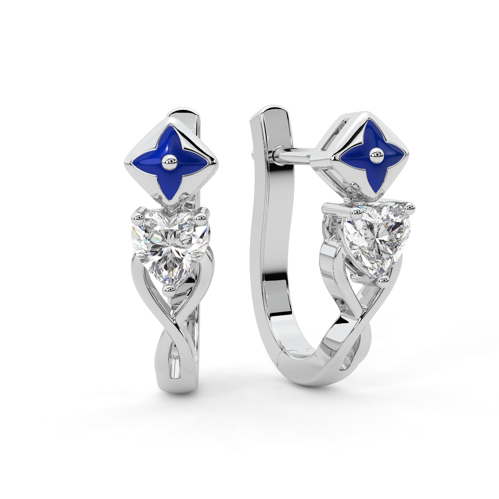 Starlit Heart Diamond Earrings