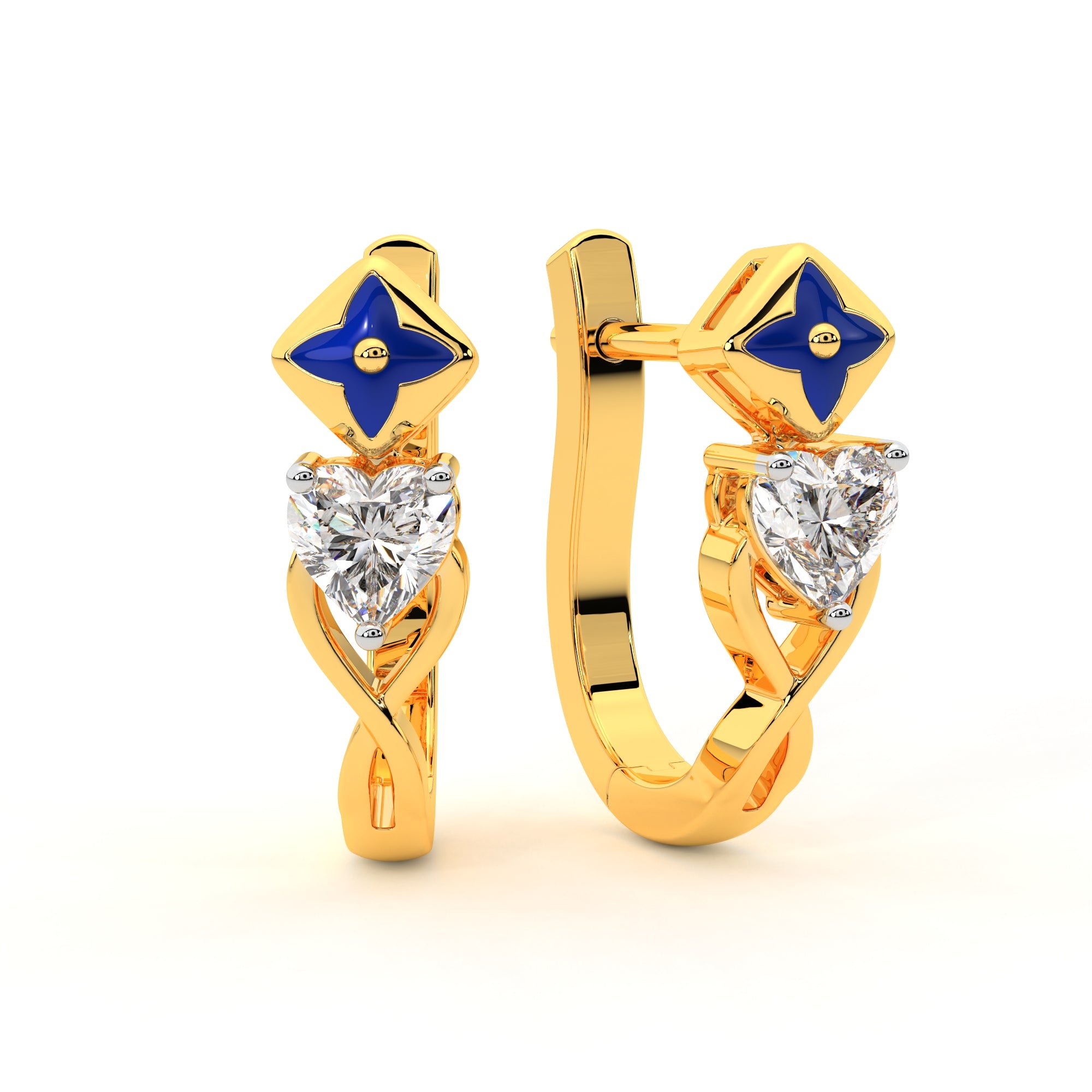 Starlit Heart Diamond Earrings
