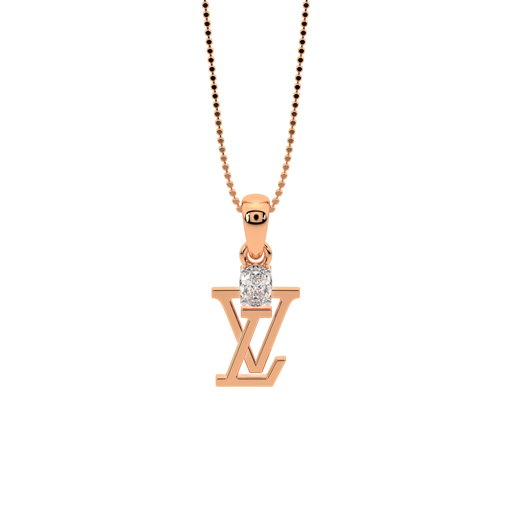 LV Oval Diamond Pendant