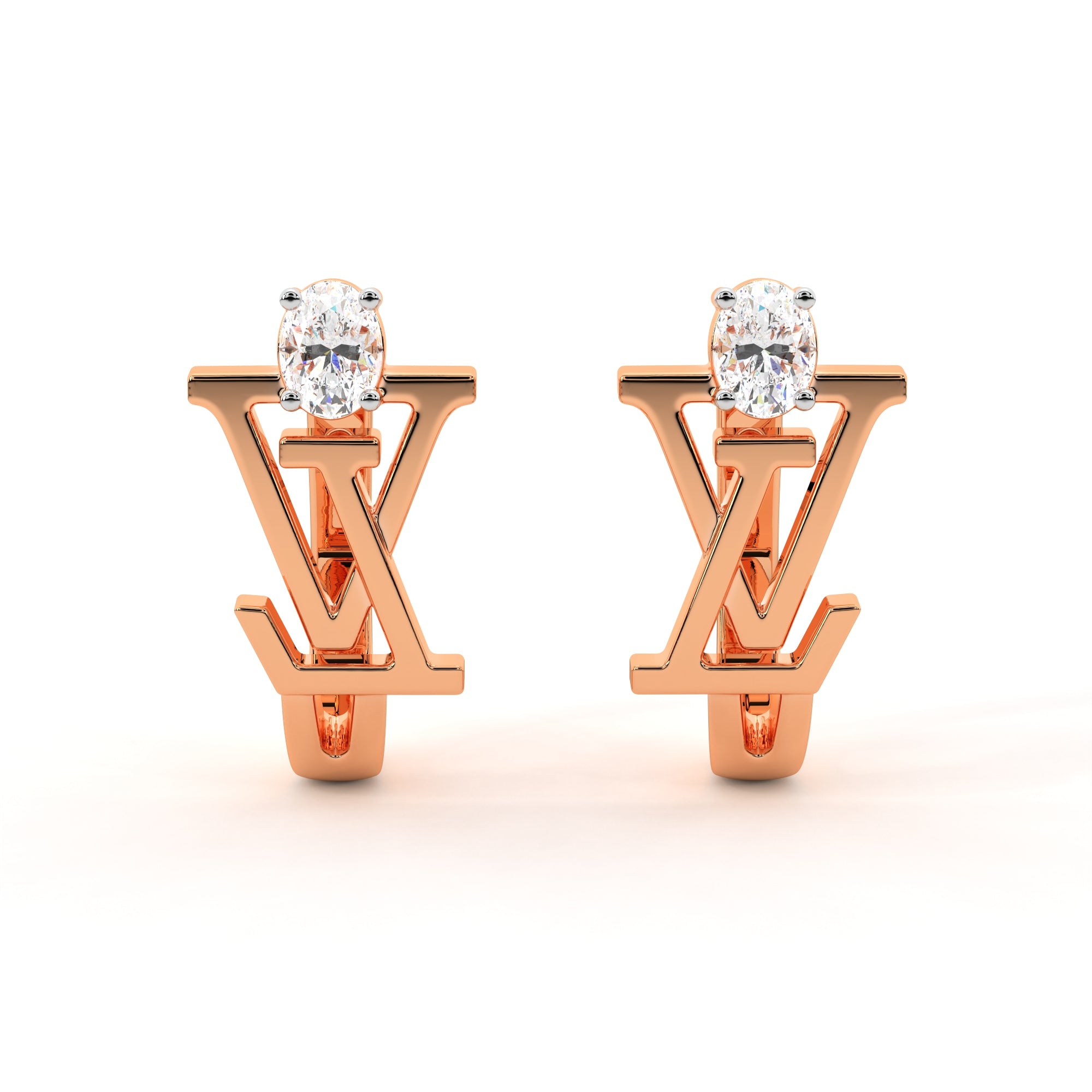 LV Oval Diamond Earrings