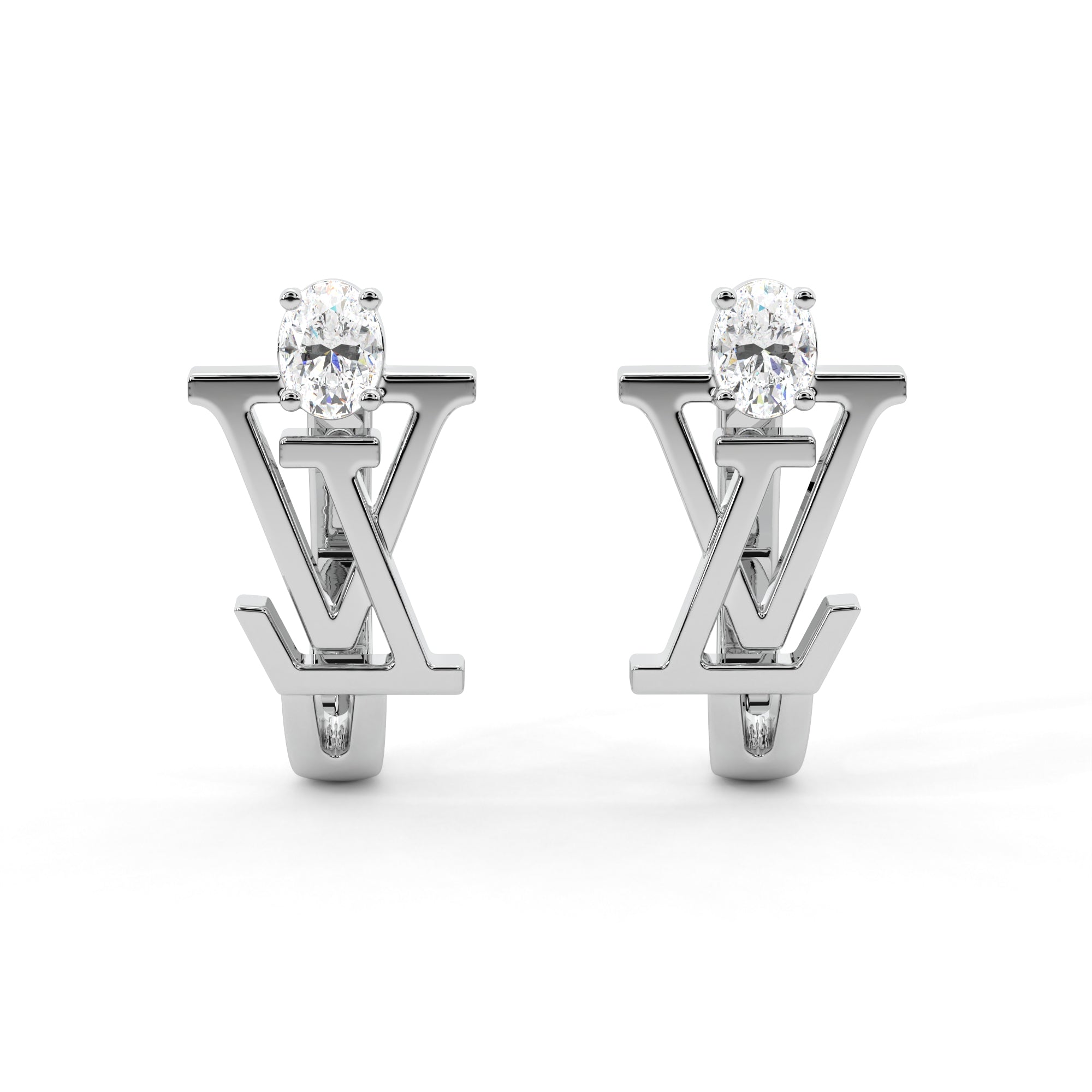 LV Oval Diamond Earrings