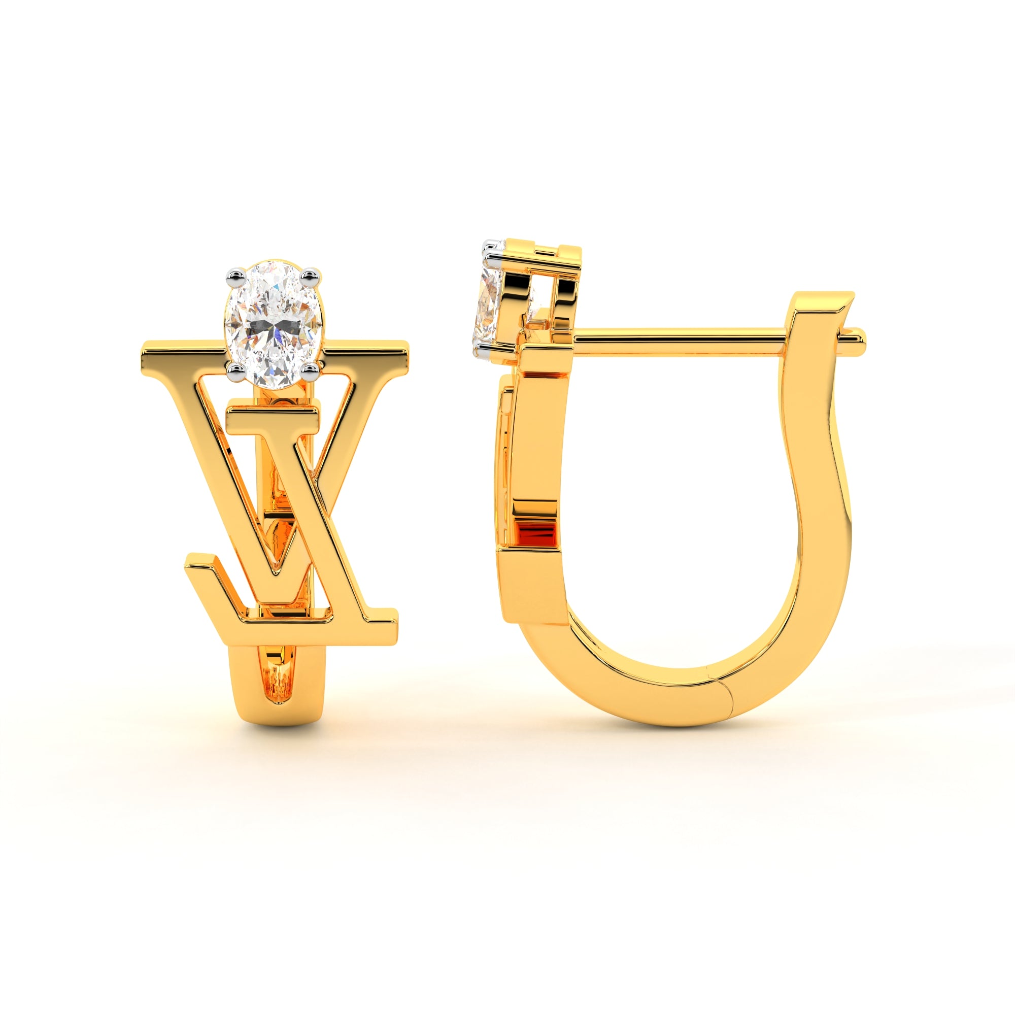 LV Oval Diamond Earrings