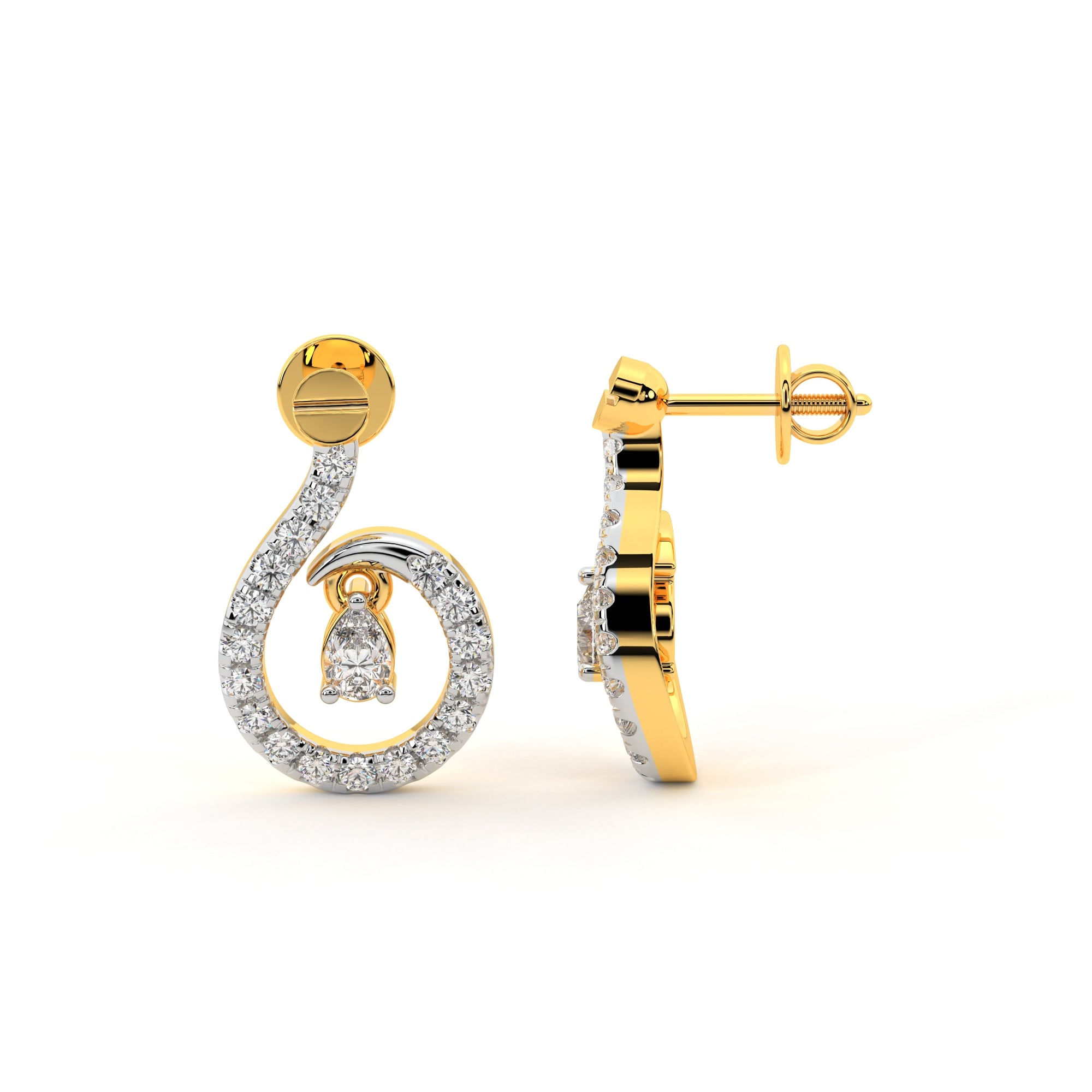 Luminous Teardrop Diamond Earrings (Yellow Gold)