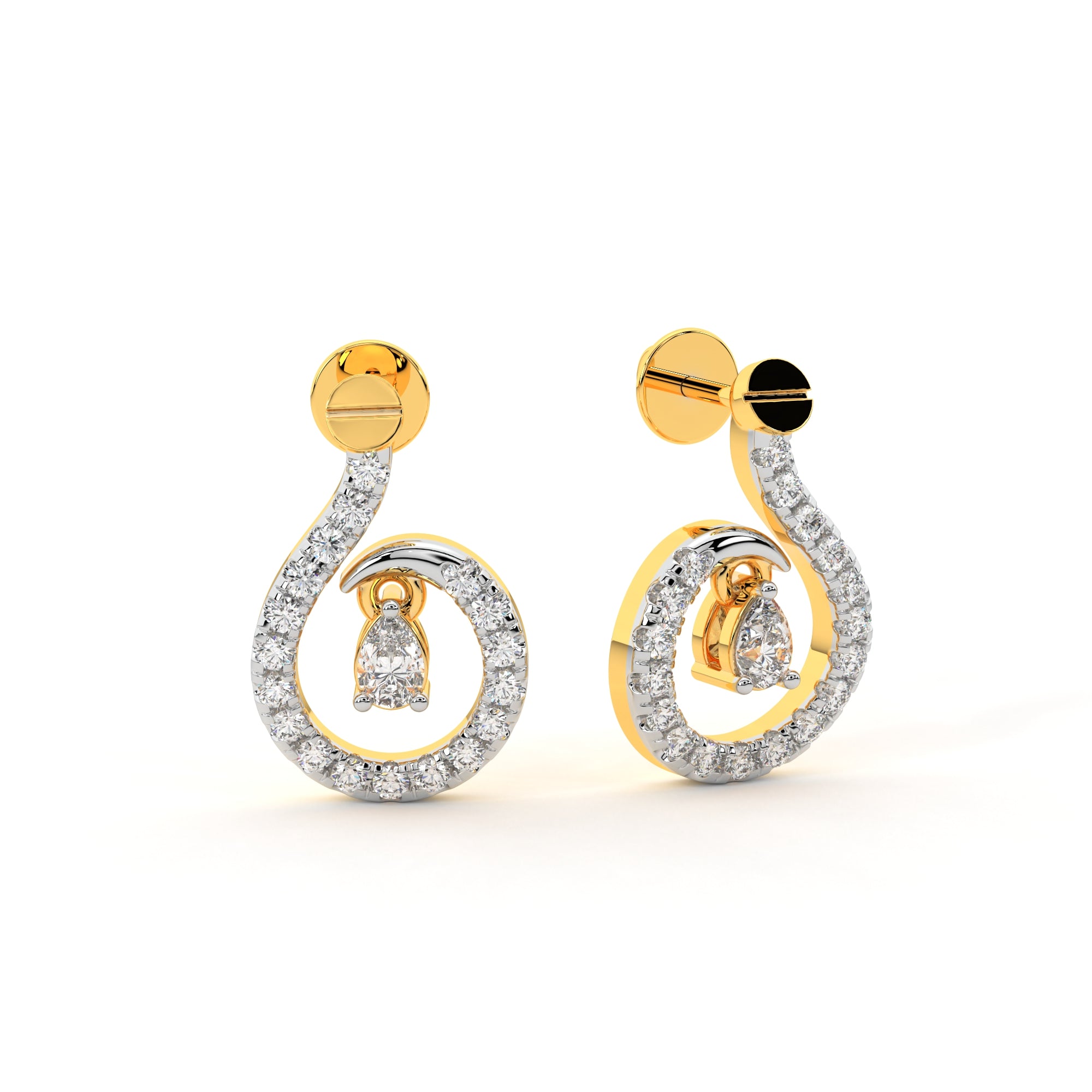 Luminous Teardrop Diamond Earrings (Yellow Gold)