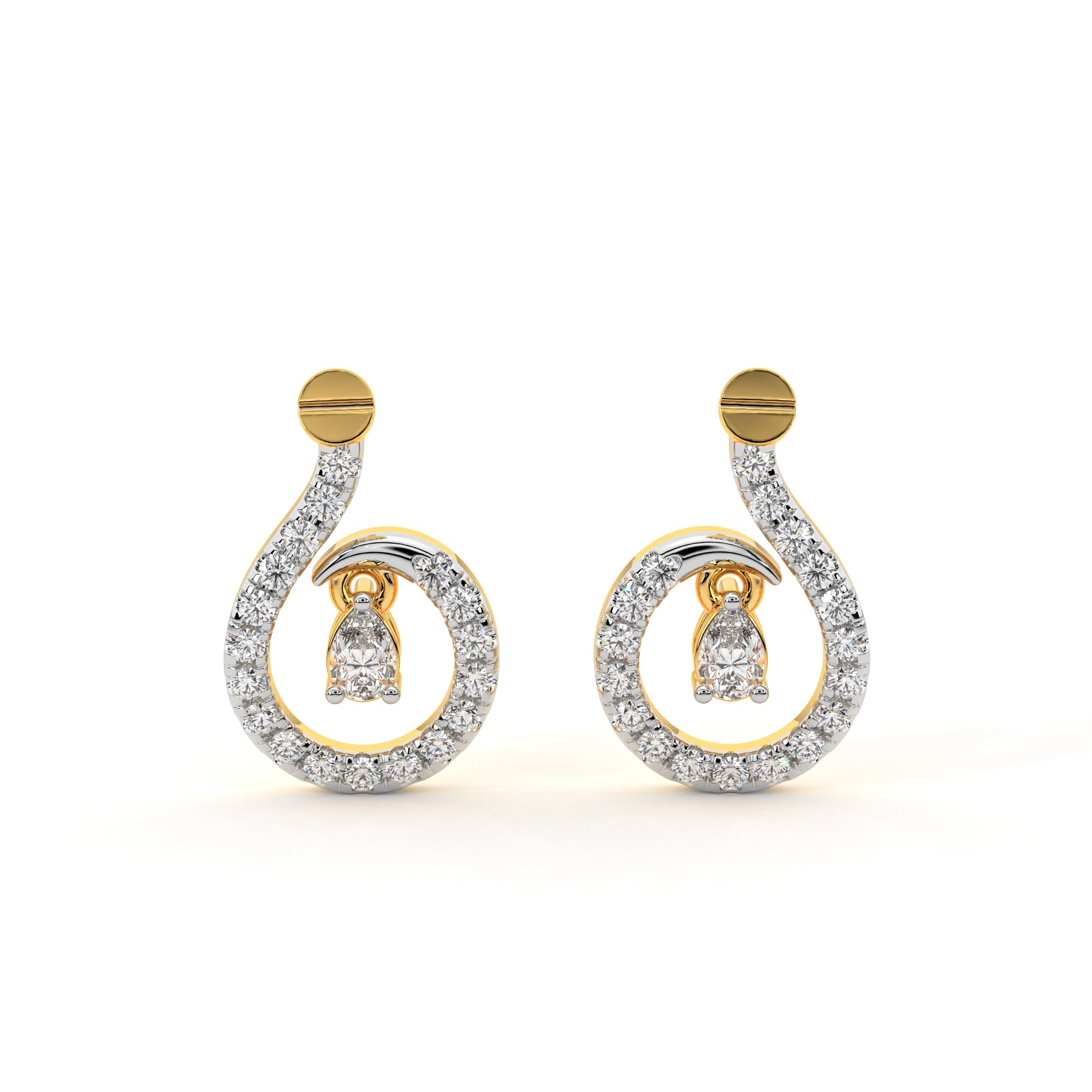 Whispering Embrace Pear Diamond Earrings