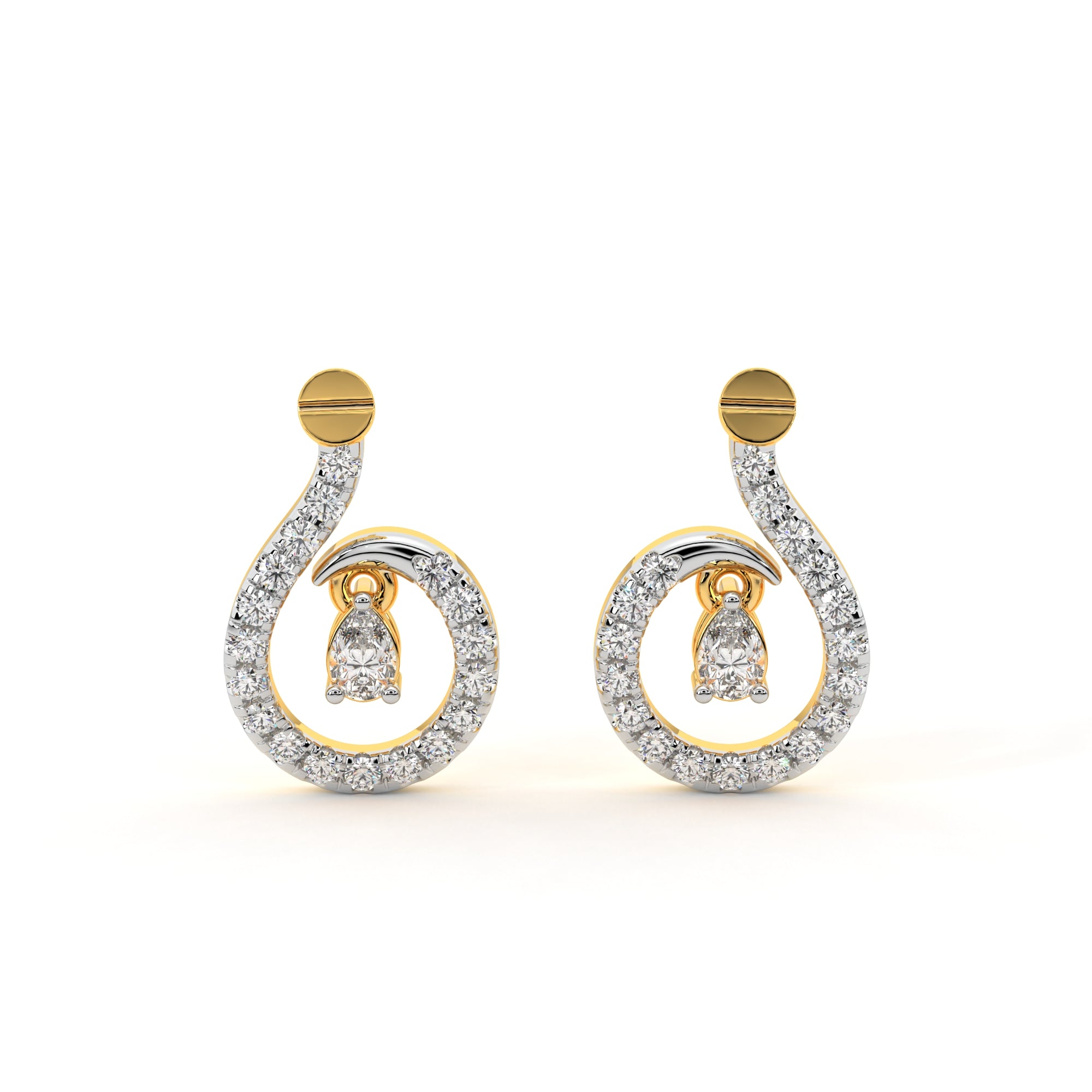 Luminous Teardrop Diamond Earrings (Yellow Gold)