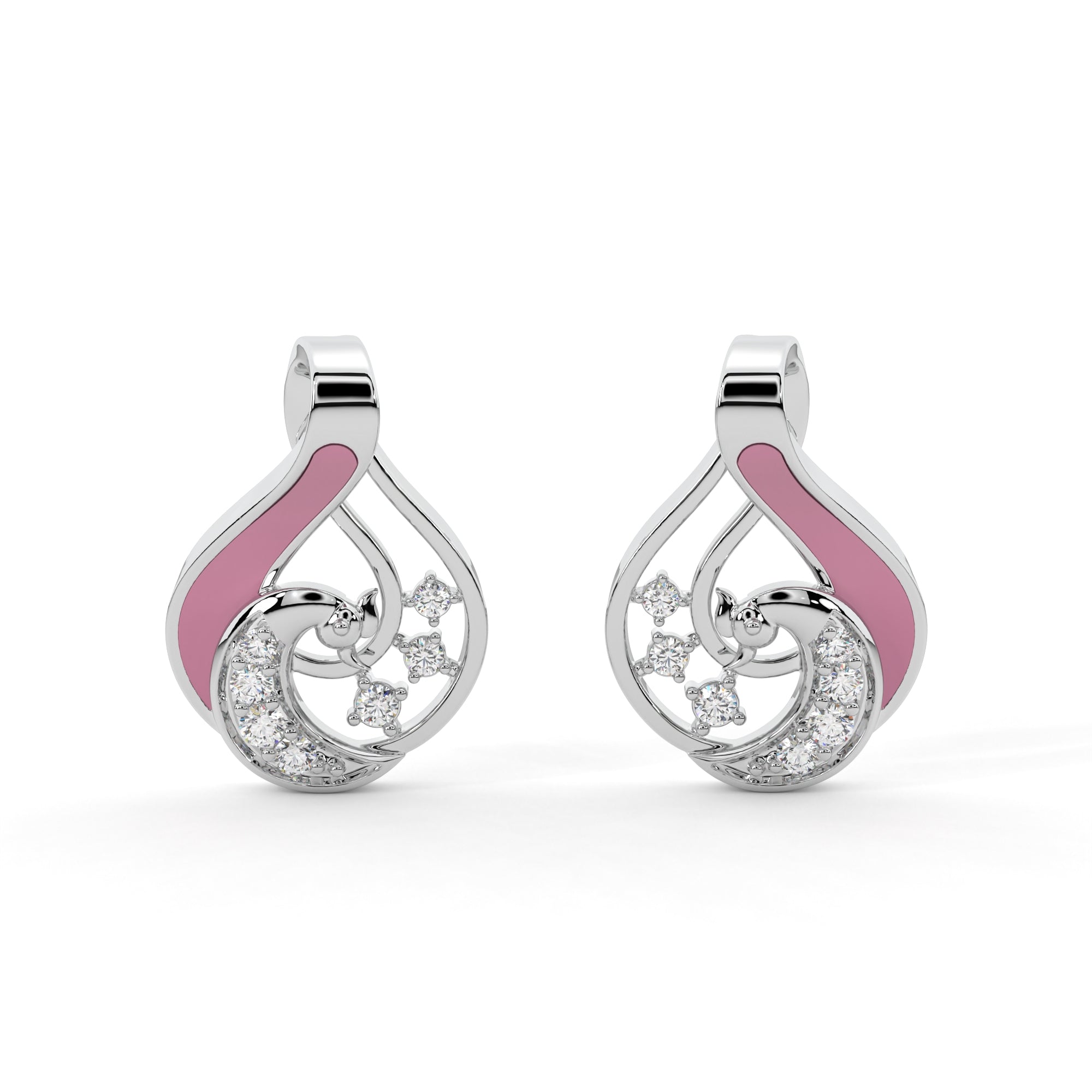 MOP Peacock Diamond Earrings