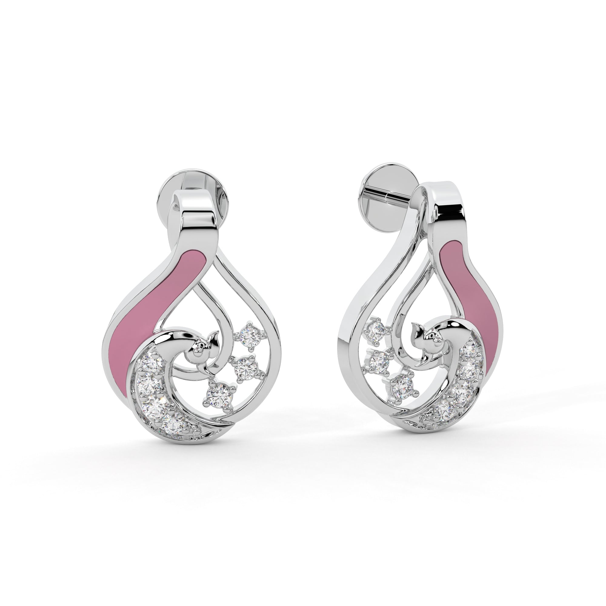 MOP Peacock Diamond Earrings