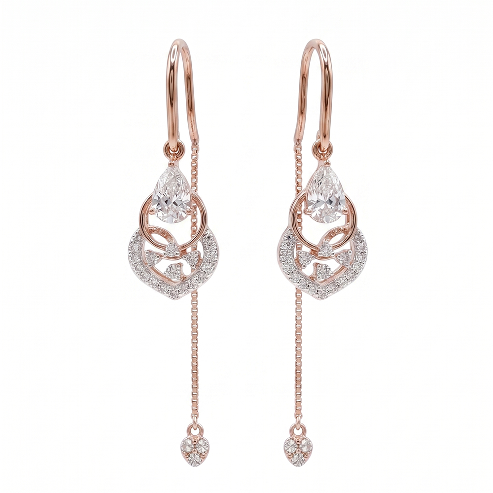 The6C Amour Pear Threader Drop Earrings