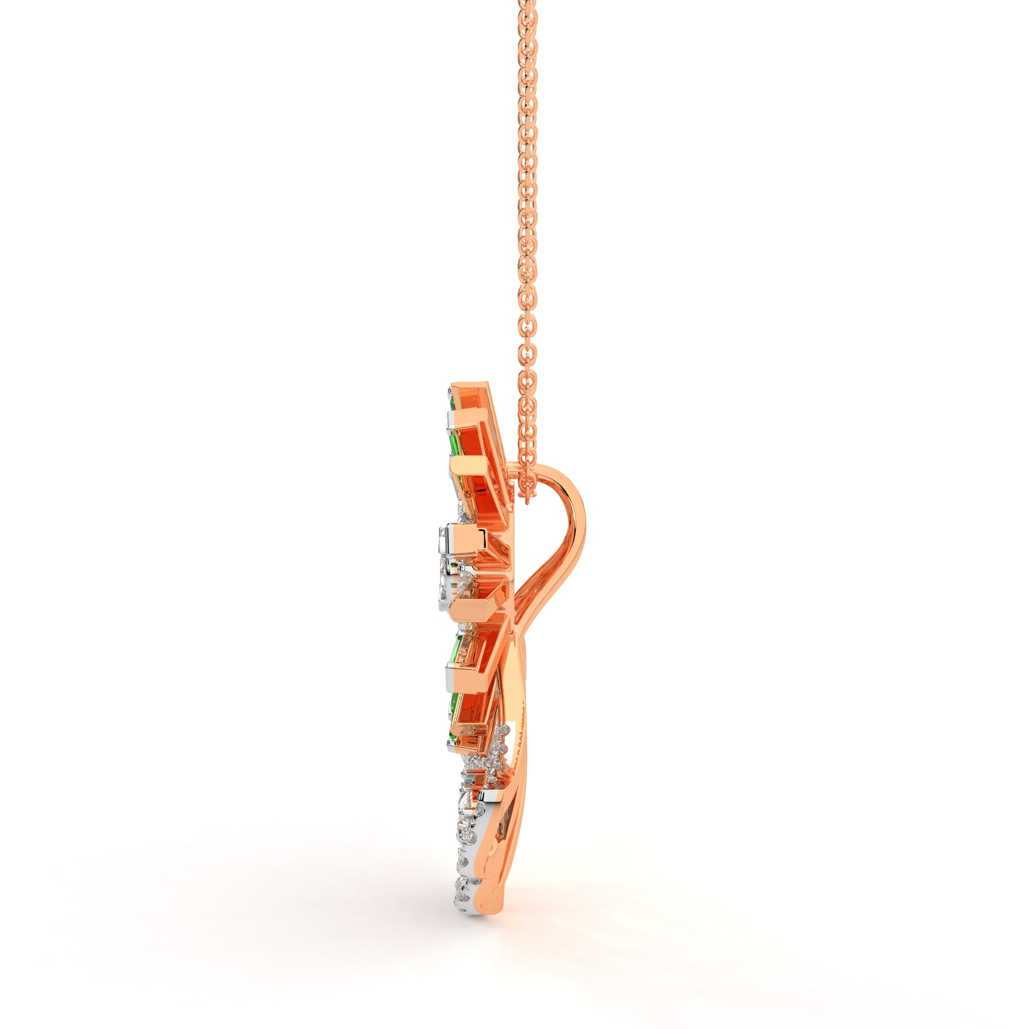 Office-Ready Sparkling Diamond Pendant (Rose Gold)