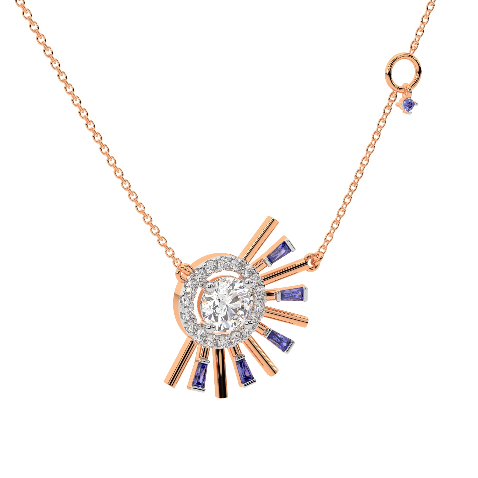 Baguette Diamond Pendant with Sunshine