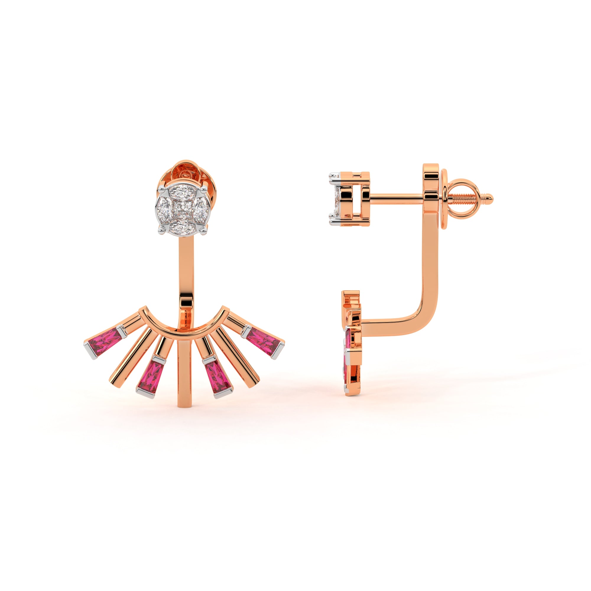 Sleek Yet Sophisticated Diamond Earrings (Rose Gold)