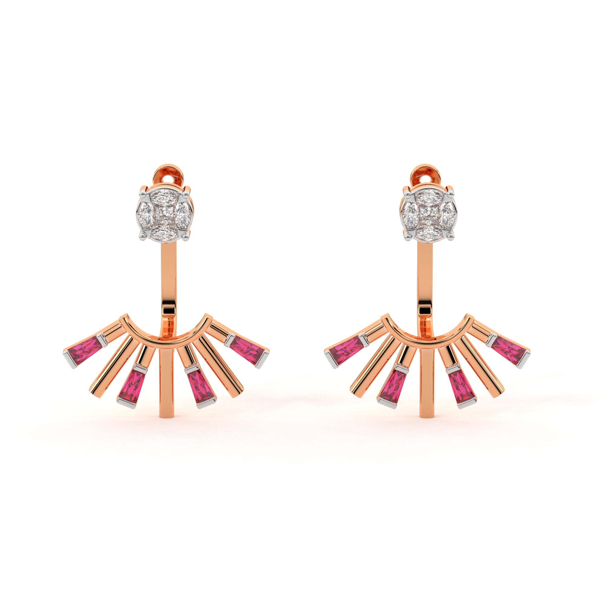 Sleek Yet Sophisticated Diamond Earrings (Rose Gold)