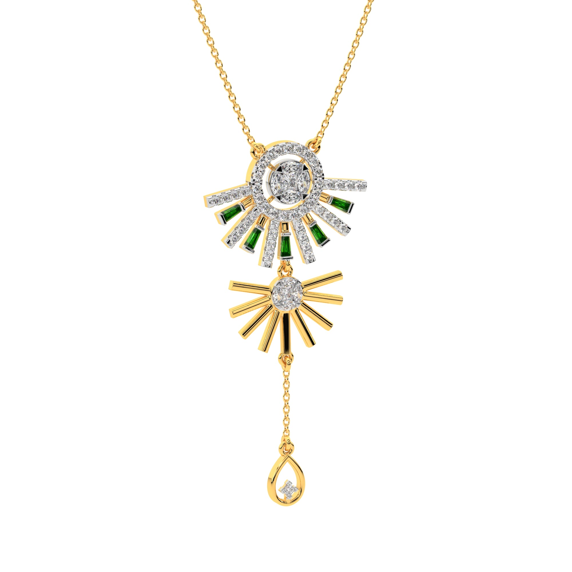 Diamond Tassel Pendant with Sunbeam