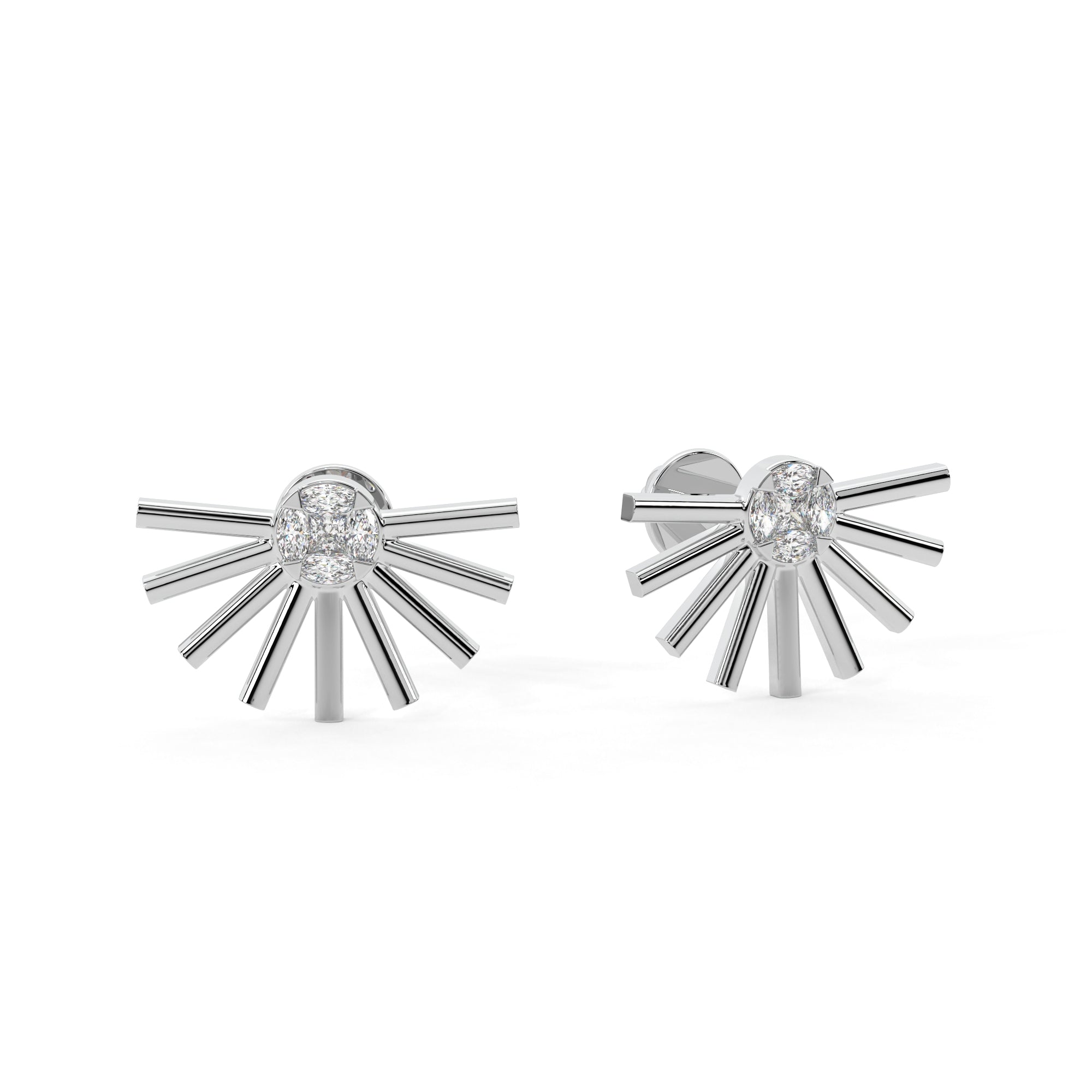 Diamond Tassel Earrings with Radiant Accents