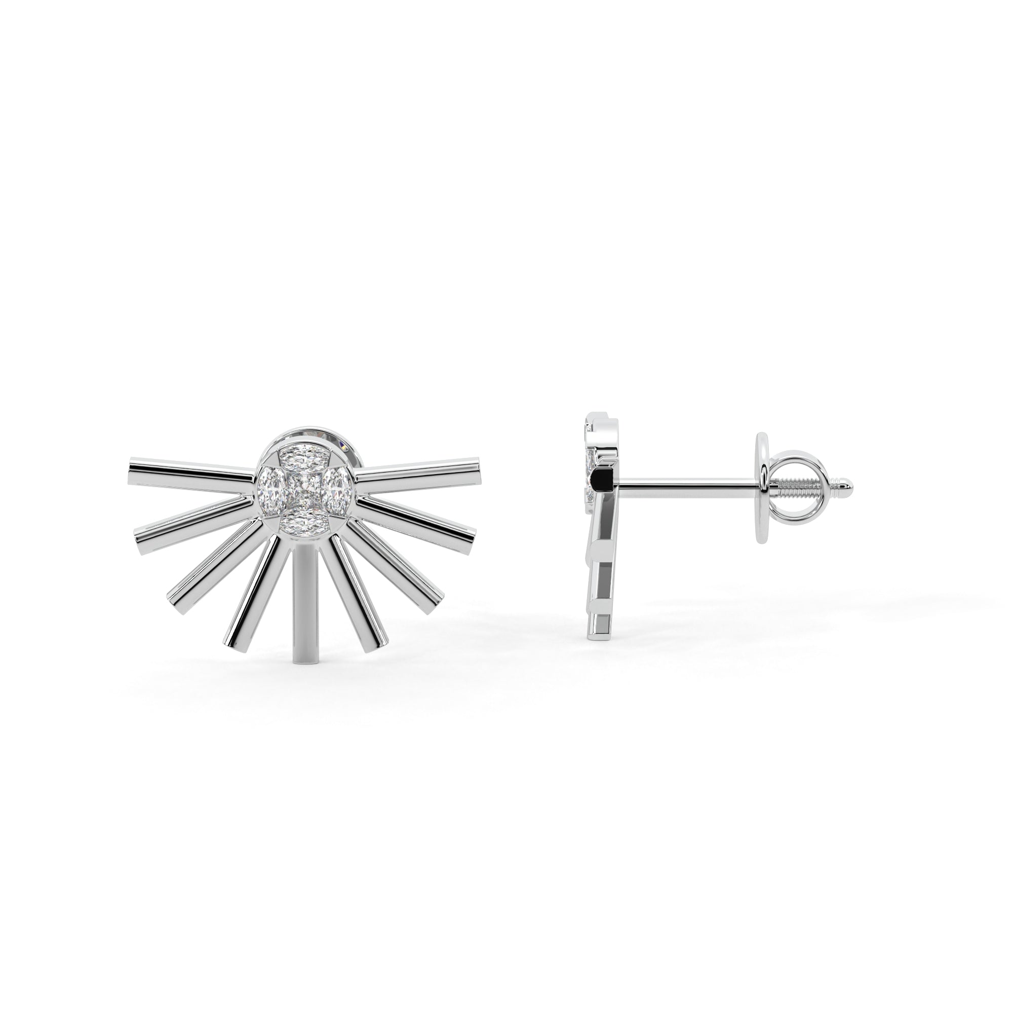 Diamond Tassel Earrings with Radiant Accents