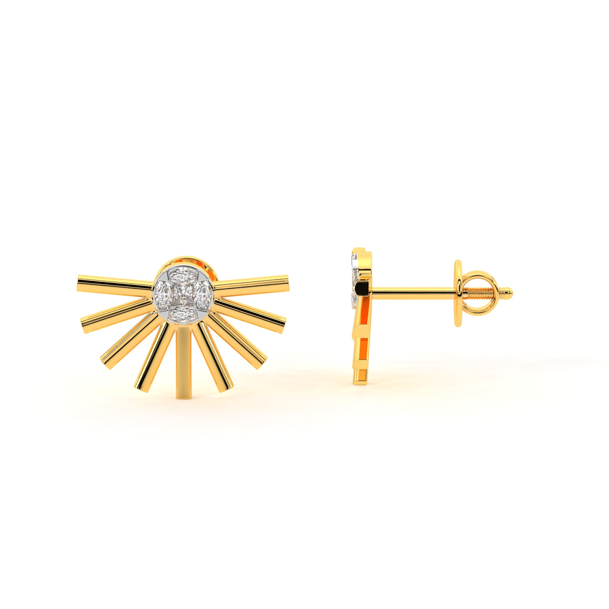 Diamond Tassel Earrings with Radiant Accents