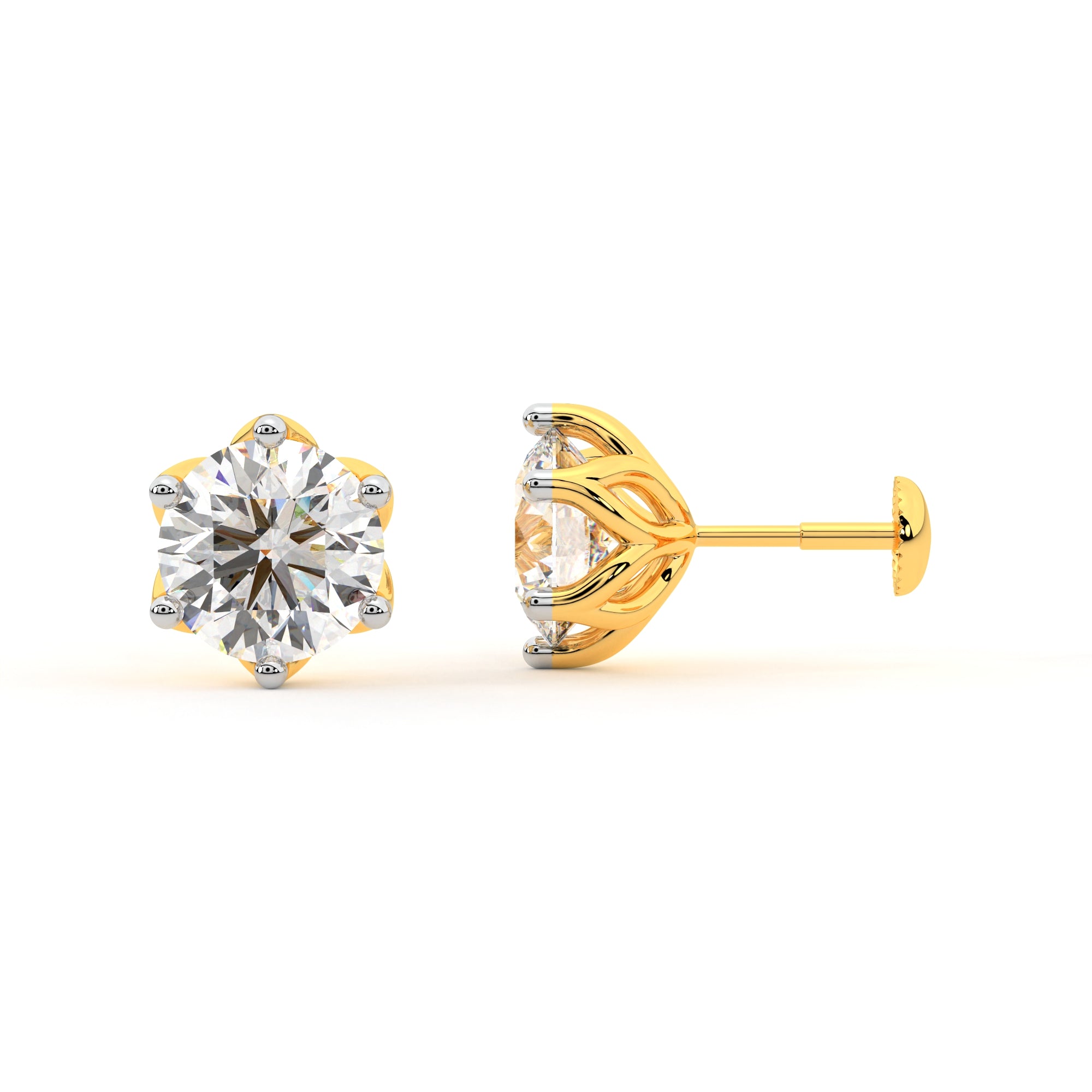 Lab Grown Diamond Tulip Solitaire Studs