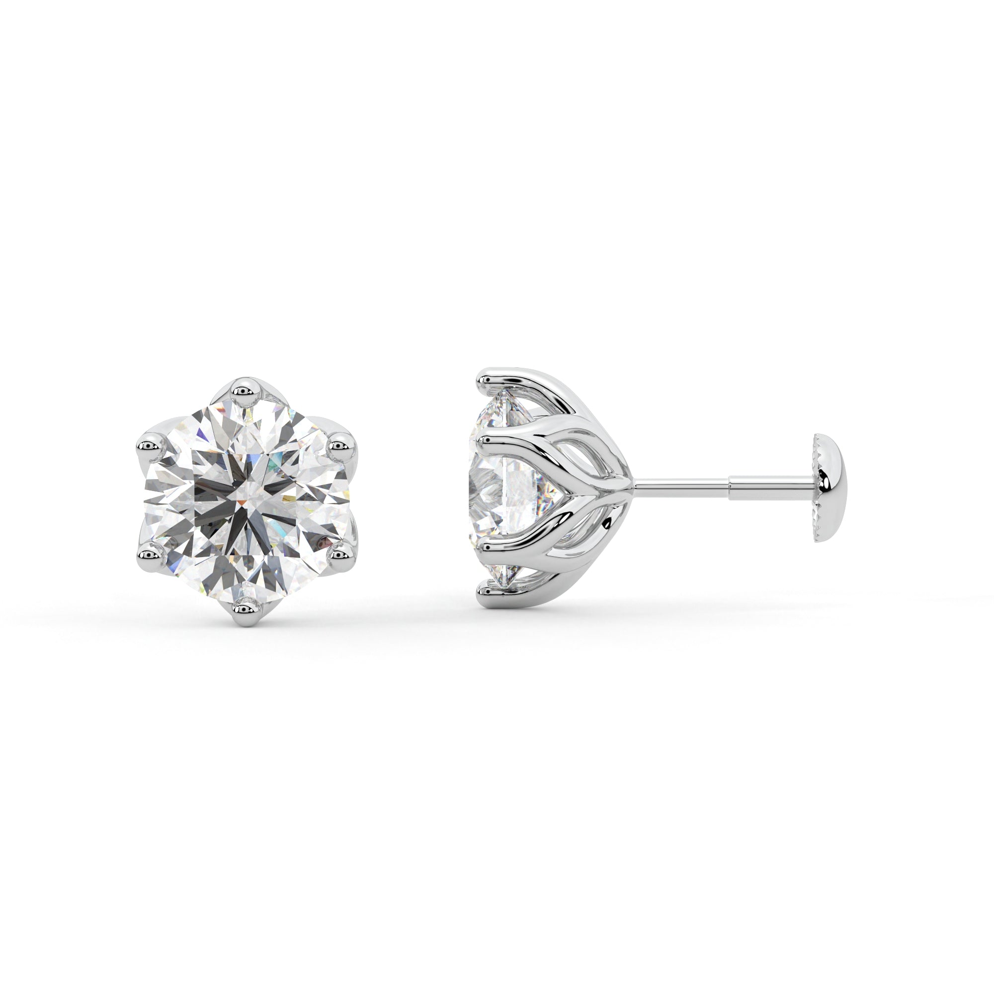 Lab Grown Diamond Tulip Solitaire Studs