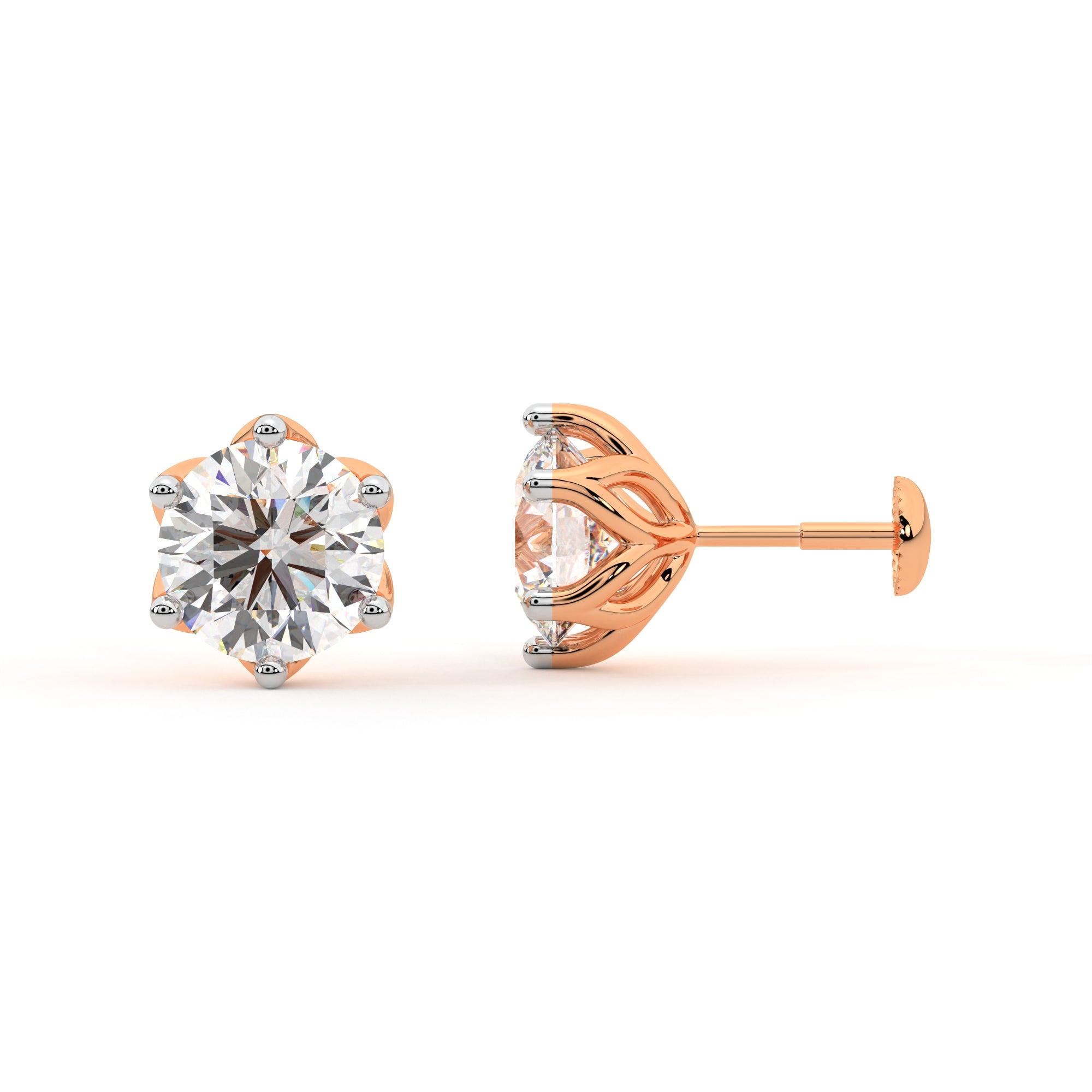 Lab Grown Diamond Tulip Solitaire Studs