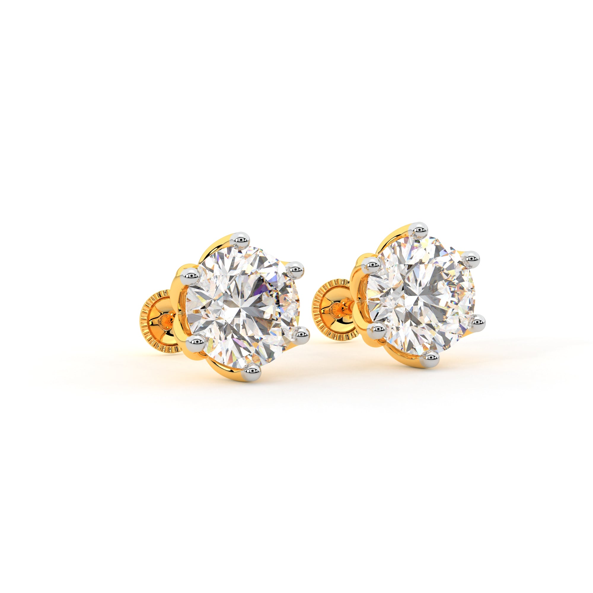 Lab Grown Diamond Tulip Solitaire Studs