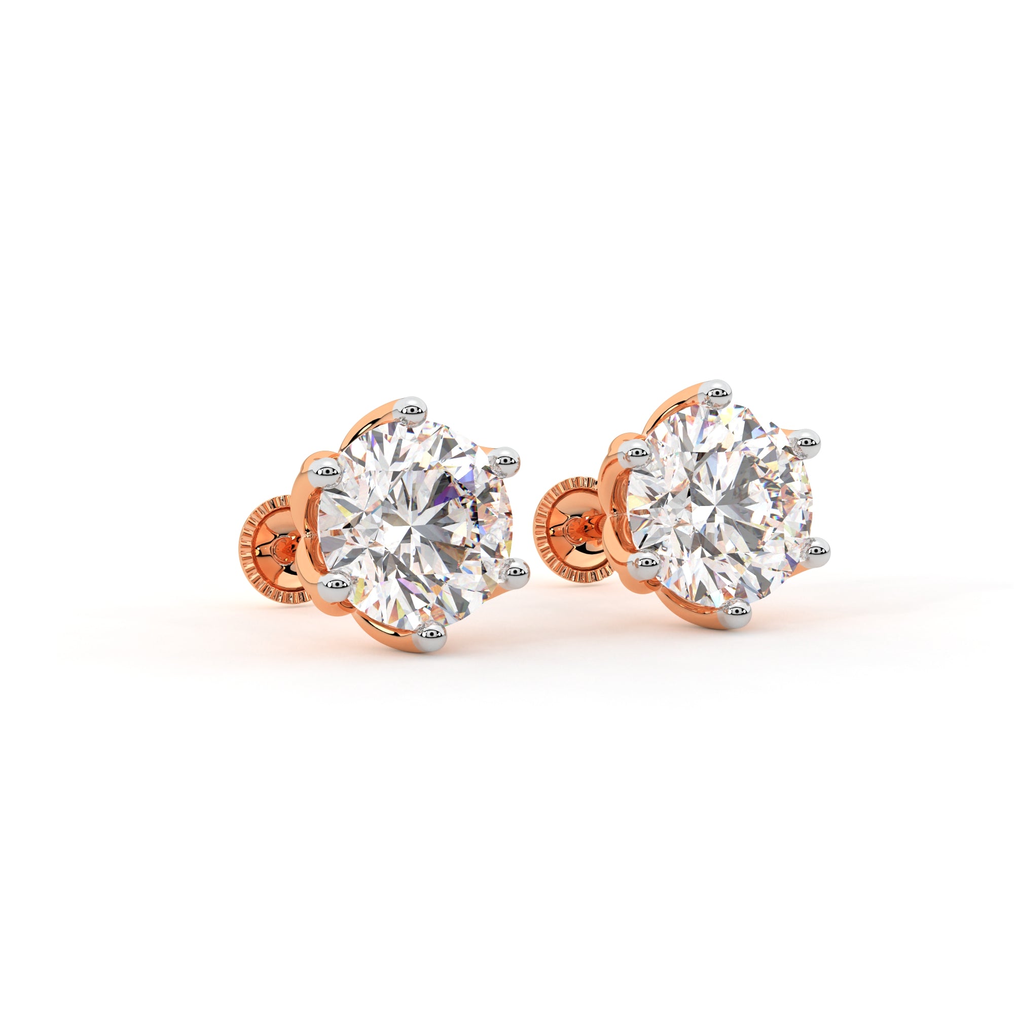 Lab Grown Diamond Tulip Solitaire Studs
