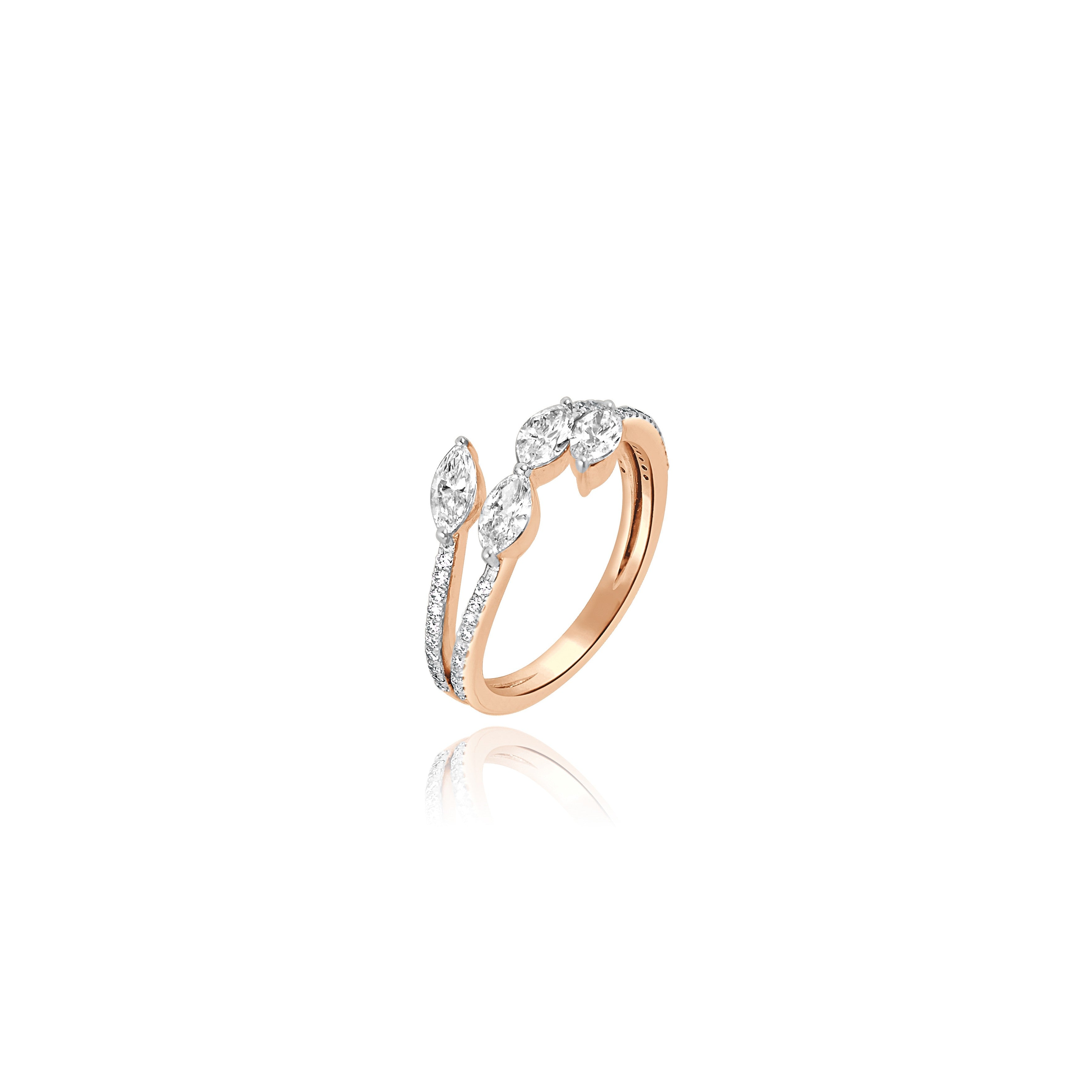 Rose gold ring with lab grown diamonds