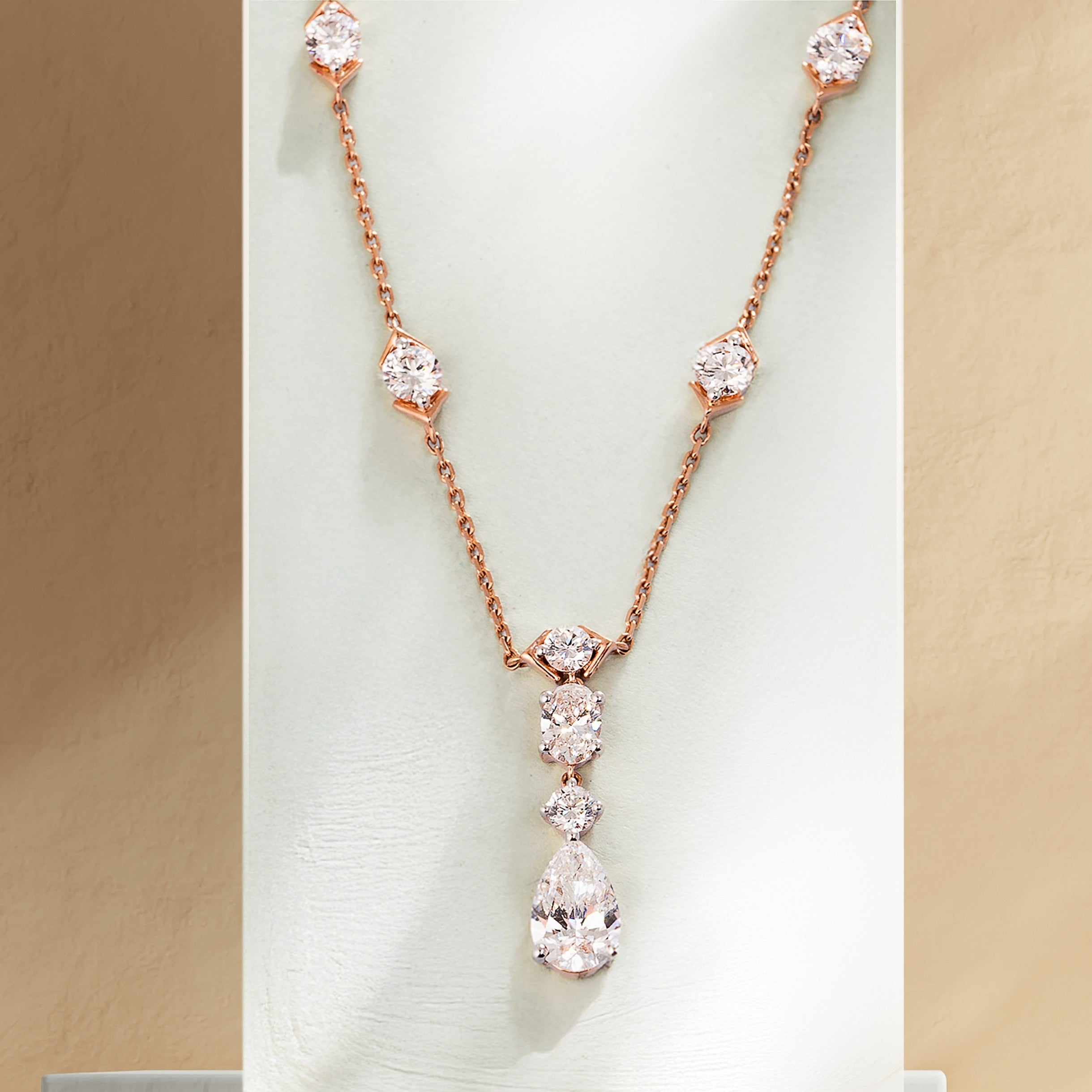 The6C Celestial Droplet Necklace (Rose Gold)