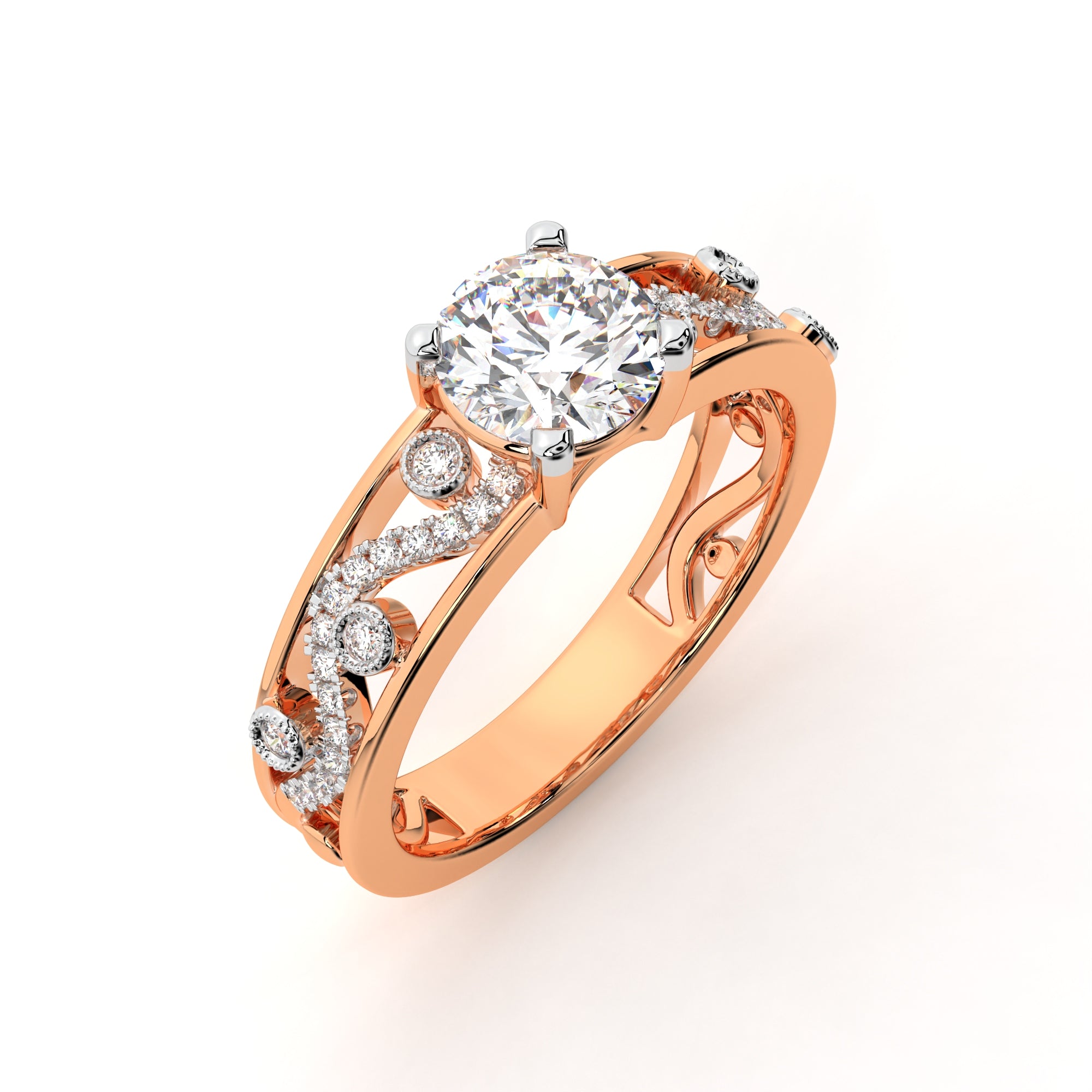 Entwined Hearts Diamond Ring