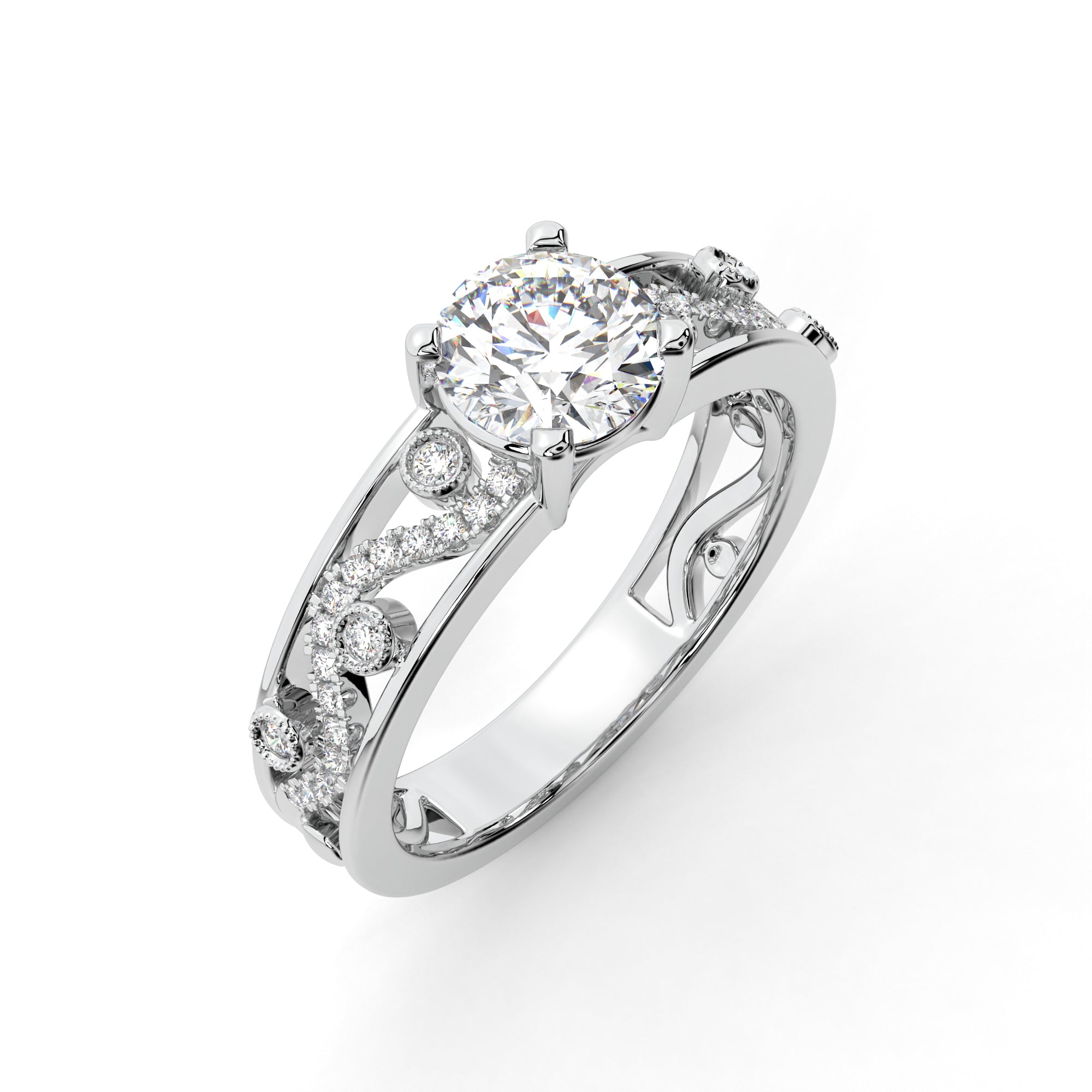 Entwined Hearts Diamond Ring